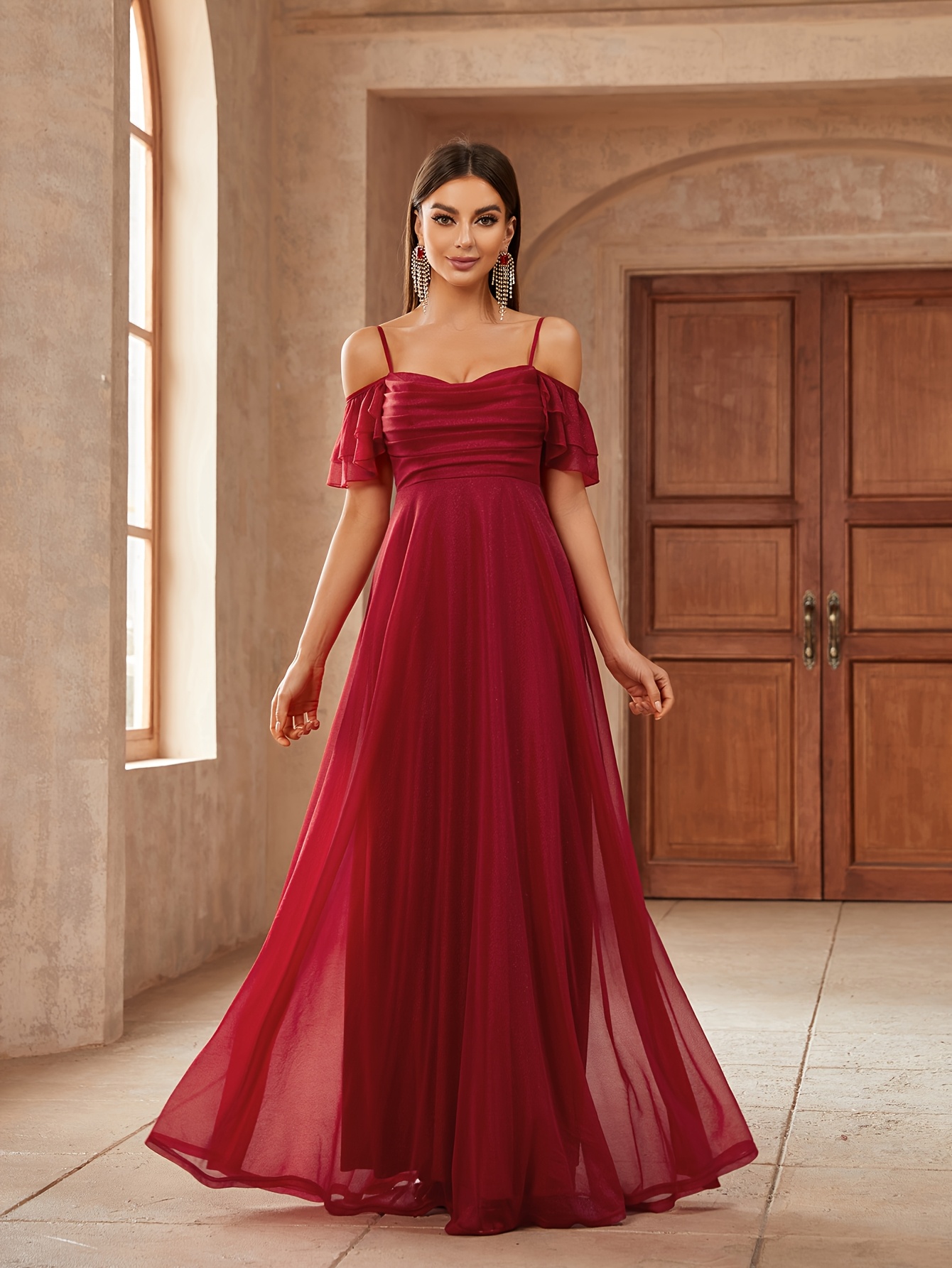 Vestidos De Dama De Honor Sencillos Con Hombros Descubiertos