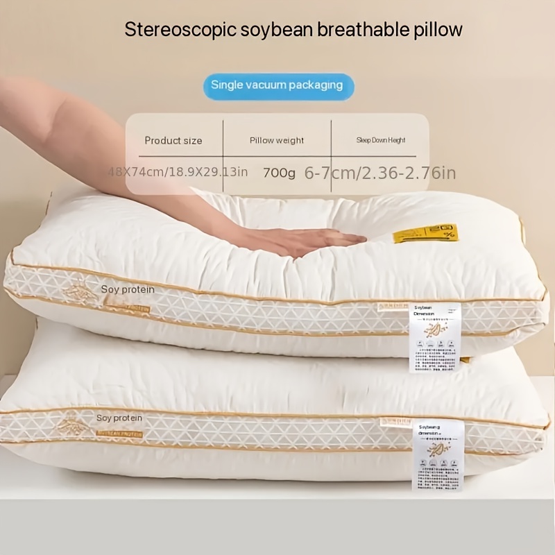 This Set of Two High-Elasticity Soybean Fiber Breathable Pillows Meets The Design Standards of Luxury Hotels. These Soybean Protein Neck Pillows Help Fatigue And Promote Deep Sleep, Making Them The Perfect Gift for Family This Christmas