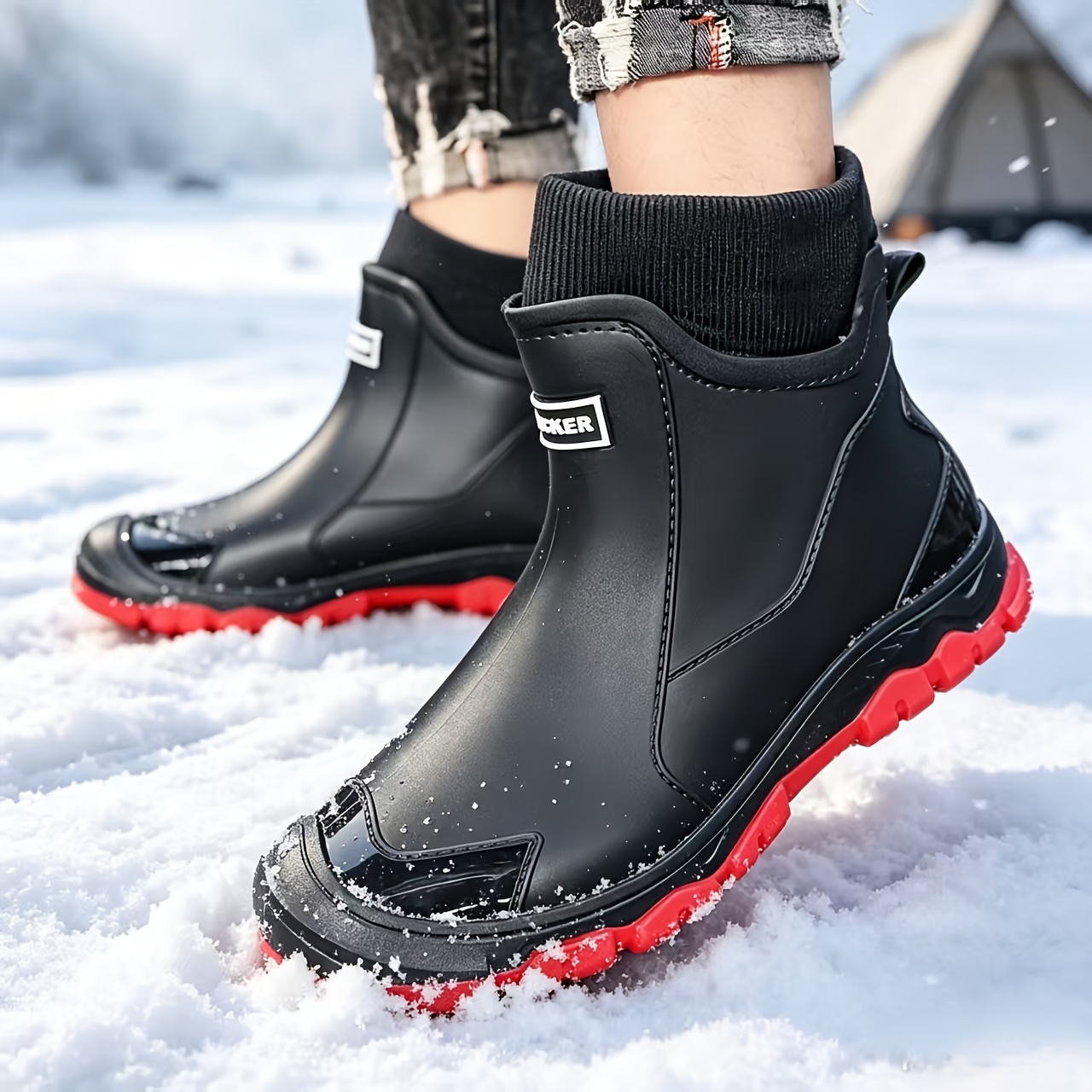Unisex Lined Short Rain Boots for Autumn/Winter