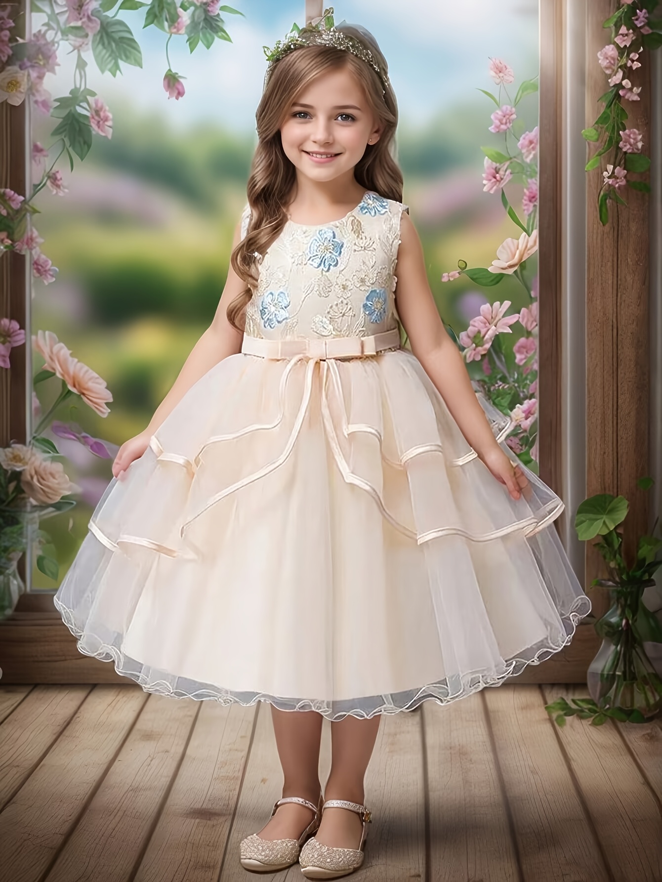 girls puffy wedding dresses princess evening dress boho - Temu United Arab  Emirates