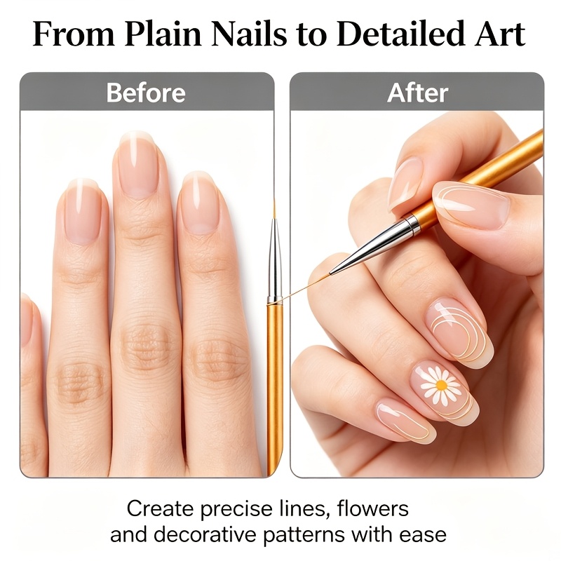 Precision Nail Art Brush Set for Gel & Polish Detailing
