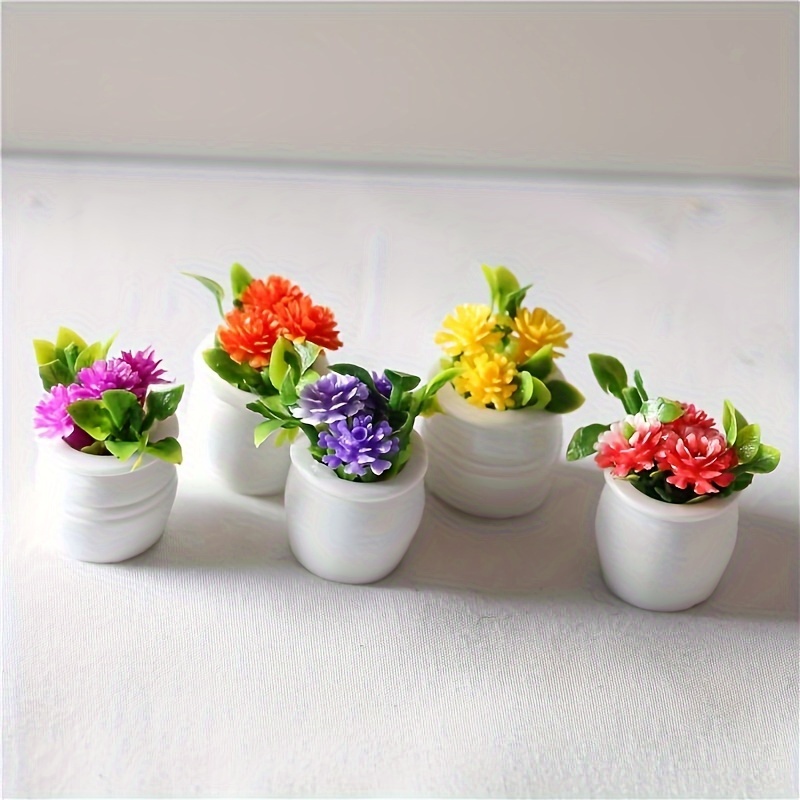 TEMU 5pcs/set, (0.11*0.8inch/2.8*2cm) Your Dollhouse With Miniature Potted Plants! Christmas Gift