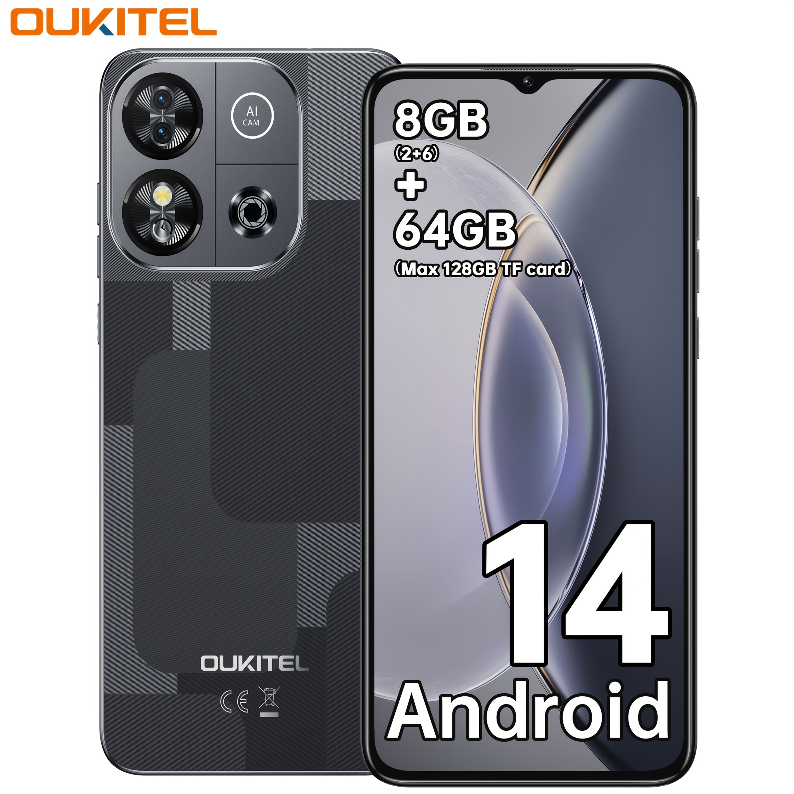 Oukitel C57S 8GB+64GB SIMフリーblack Oukitel C57s 6.52-inch 4300mAh Battery 9.4mm Ultra-thin Body