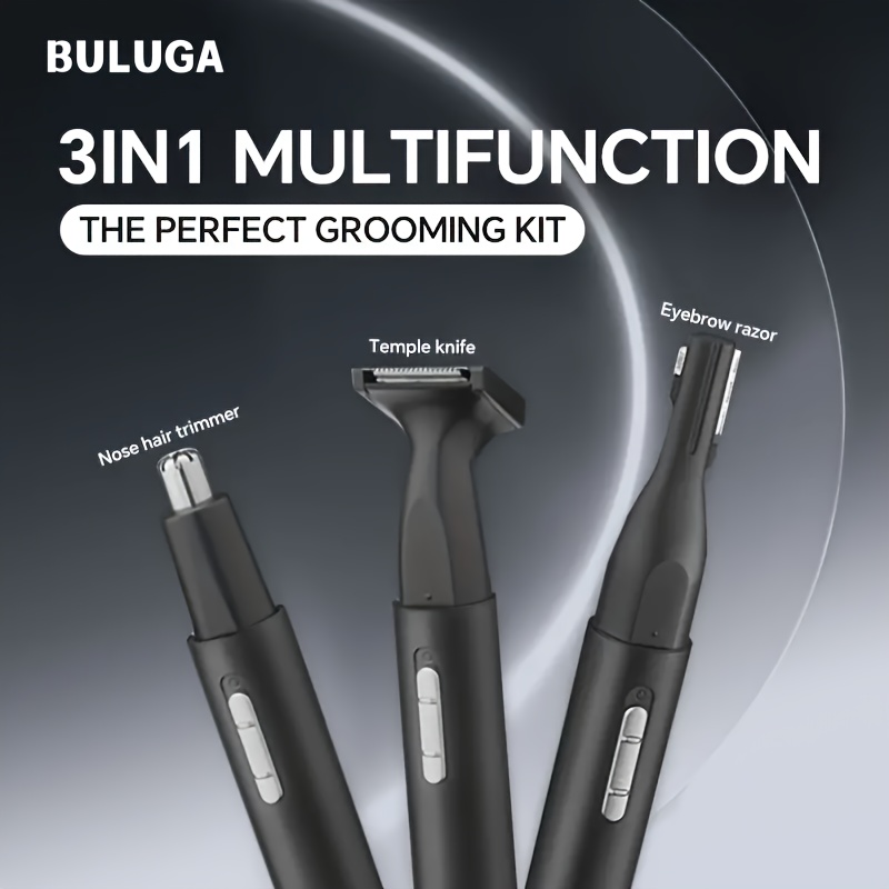 1pc secret dig 3 in 1 rechargeable metal electric nose ear hair trimmer with eyebrow groomer usb charging 400mah lithium battery multi functional personal care kit for men Product details 0