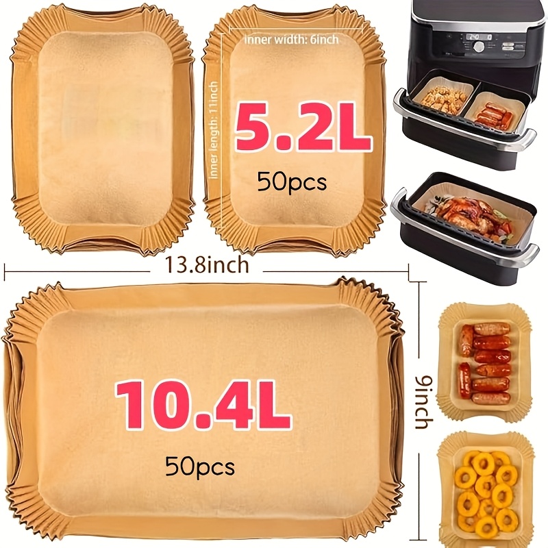 E-shop 10,4L+5,2L Einweg-Fritteusen-Einlage, rechteckiges Backpapier für Fritteusen, XL, geeignet für tägliche Zusammenkünfte, Partys, Weihnachten,
