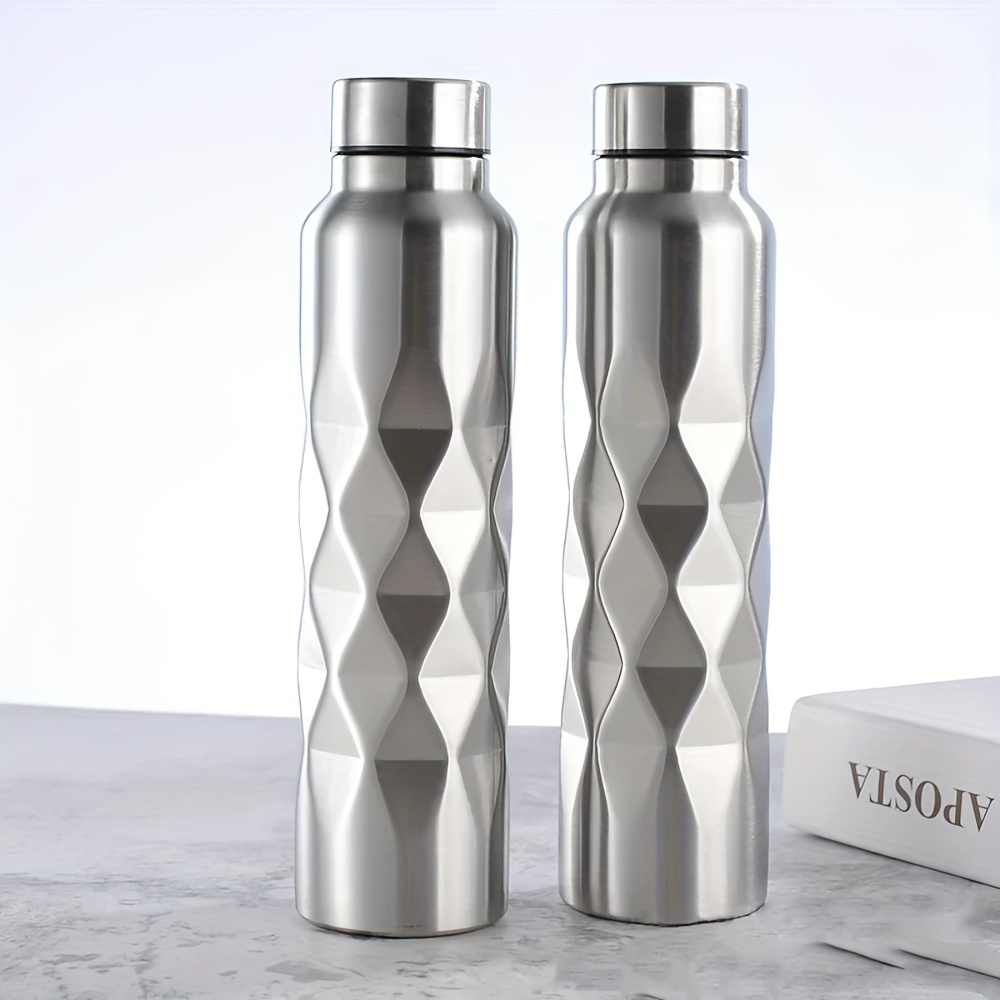 

1pc 1000ml Stainless Steel Sport Bottle Single-wall Large Capacity Water Bottle