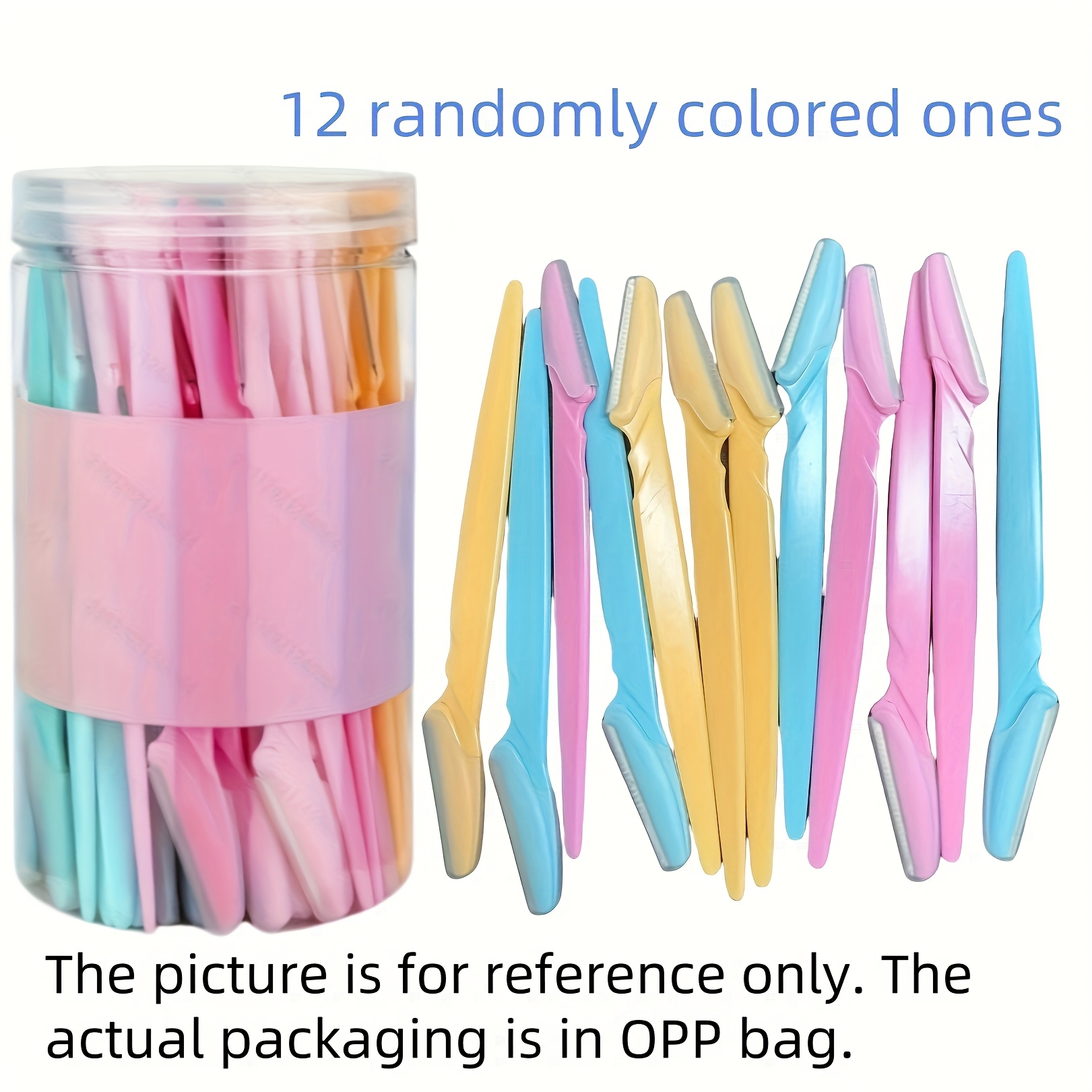 12pcs Stainless Steel Eyebrow Razors - Multi-functional Body Grooming Tool With Sharp , Easy Trimming, No Accessories Included