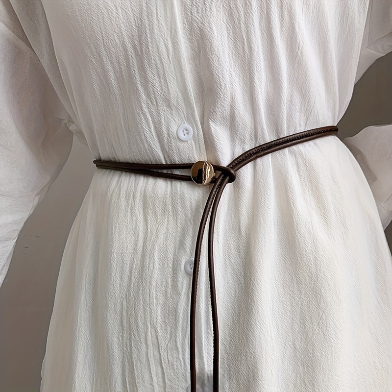 Narrow Belt Women's Summer Dress Shirt Versatile Adjustable