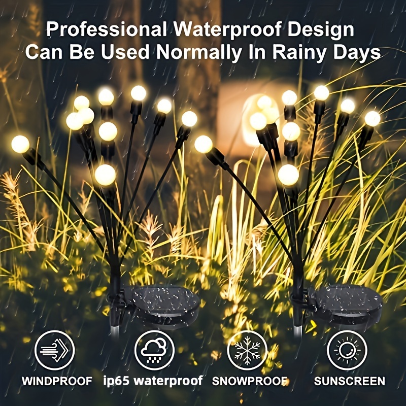 Solar-Powered Starburst Swing Lights - 6 LED, Warm White or Multi-Color Options for Garden & Backyard Decor