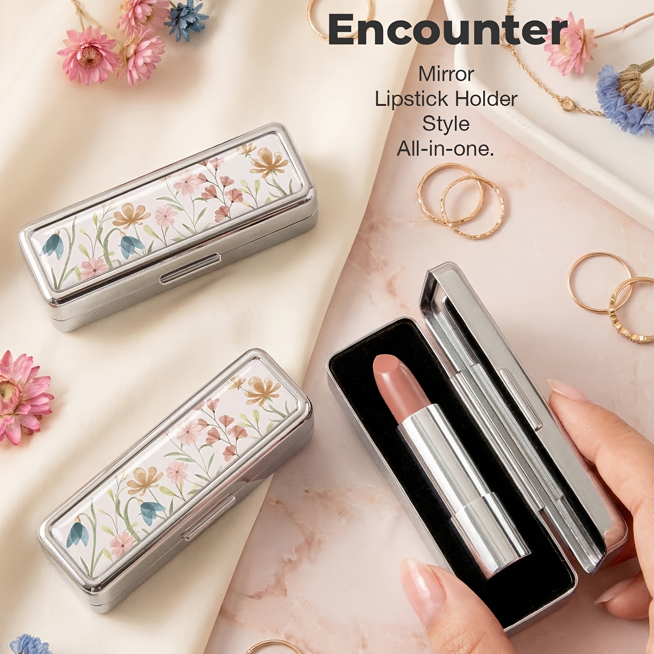 Multifunctional Portable Mini Mirror with Lipstick Case