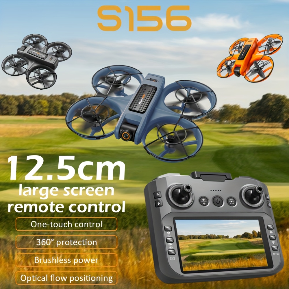 Drone S156 z podwójną kamerą i dużym pilotem - obserwacja scen w czasie rzeczywistym, pozycjonowanie optyczne - stabilny lot, regulowane kamery elektronicznie - 720P, 360° ochrona, bezpieczeństwo antykolizyjne, przełączane prędkości, tryb bezgłowy, LED nawigacyjne światła nocne, idealny do fotografii lotniczej, zestaw podróżny, prezent na święta lub urodziny
