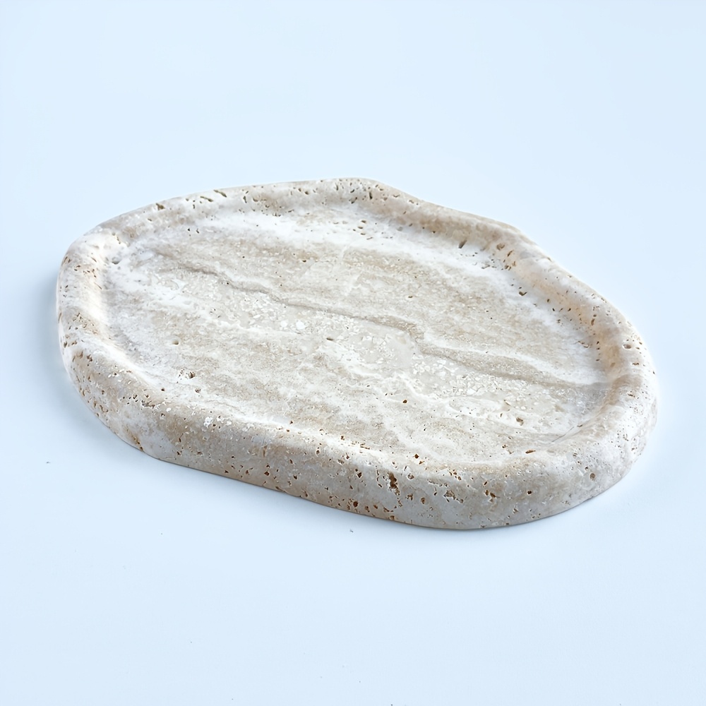 1 Natural Marble Jewelry Storage Tray, a Premium Stone Cloud-shaped Entryway Decor Piece, Suitable for Home, Bathroom, Kitchen, Living Room, Bedroom, Coffee Table, Dining Room, and Room Decoration, Non-Food Contact