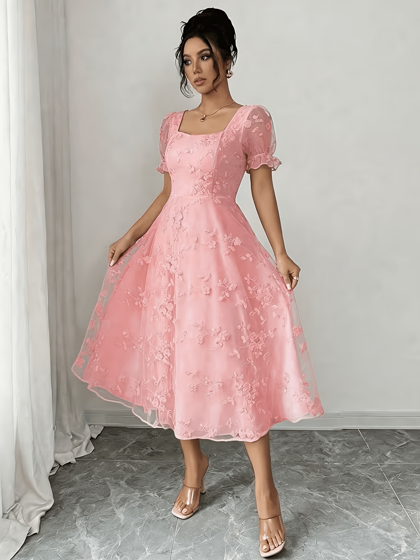 sachin and babi light blue dress Tilly Satin High Neck Peach Bridesmaid Dress