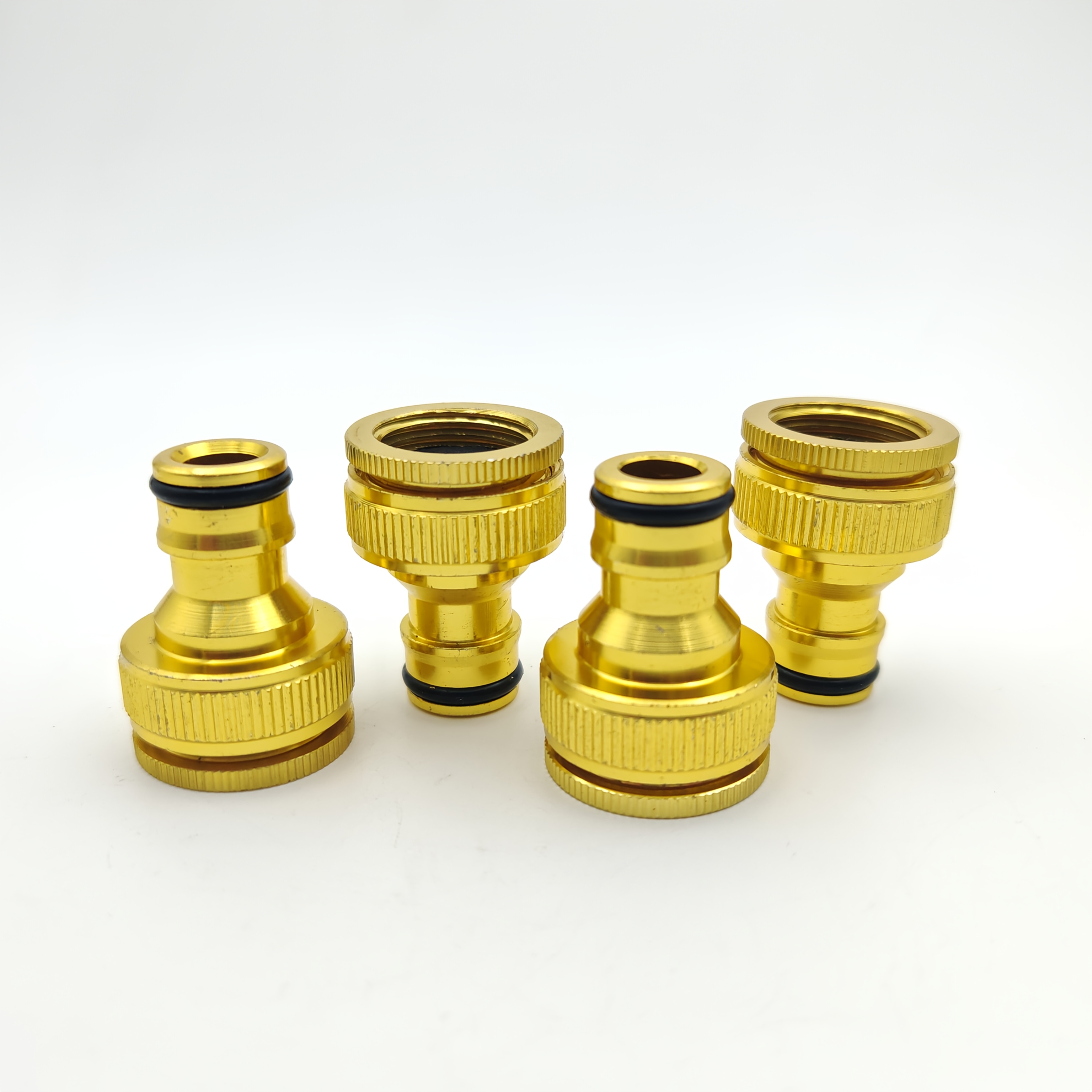 4pcs Alloy 2-in-1 Garden Hose Quick Connect Kit - 1/2 And 3/4 Inch, Nozzle, Universal Thread For Indoor And Outdoor Use, Indoor Hose Connector | Accessories | Durable Garden Accessories