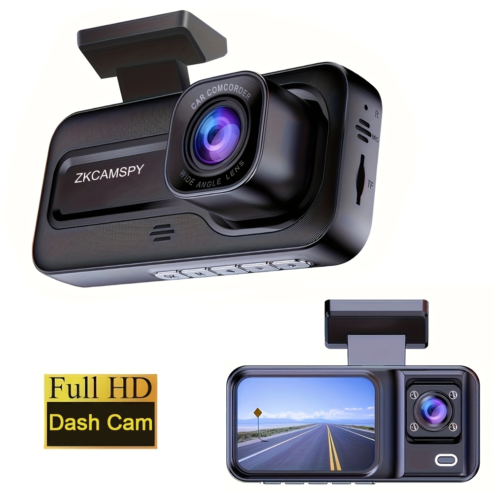 Cámara de salpicadero de doble lente de alta definición para vehículos, con grabación frontal de 1080P y captura de video interior de 720P, equipada con visión nocturna, sensor G, grabación en bucle y vigilancia de estacionamiento