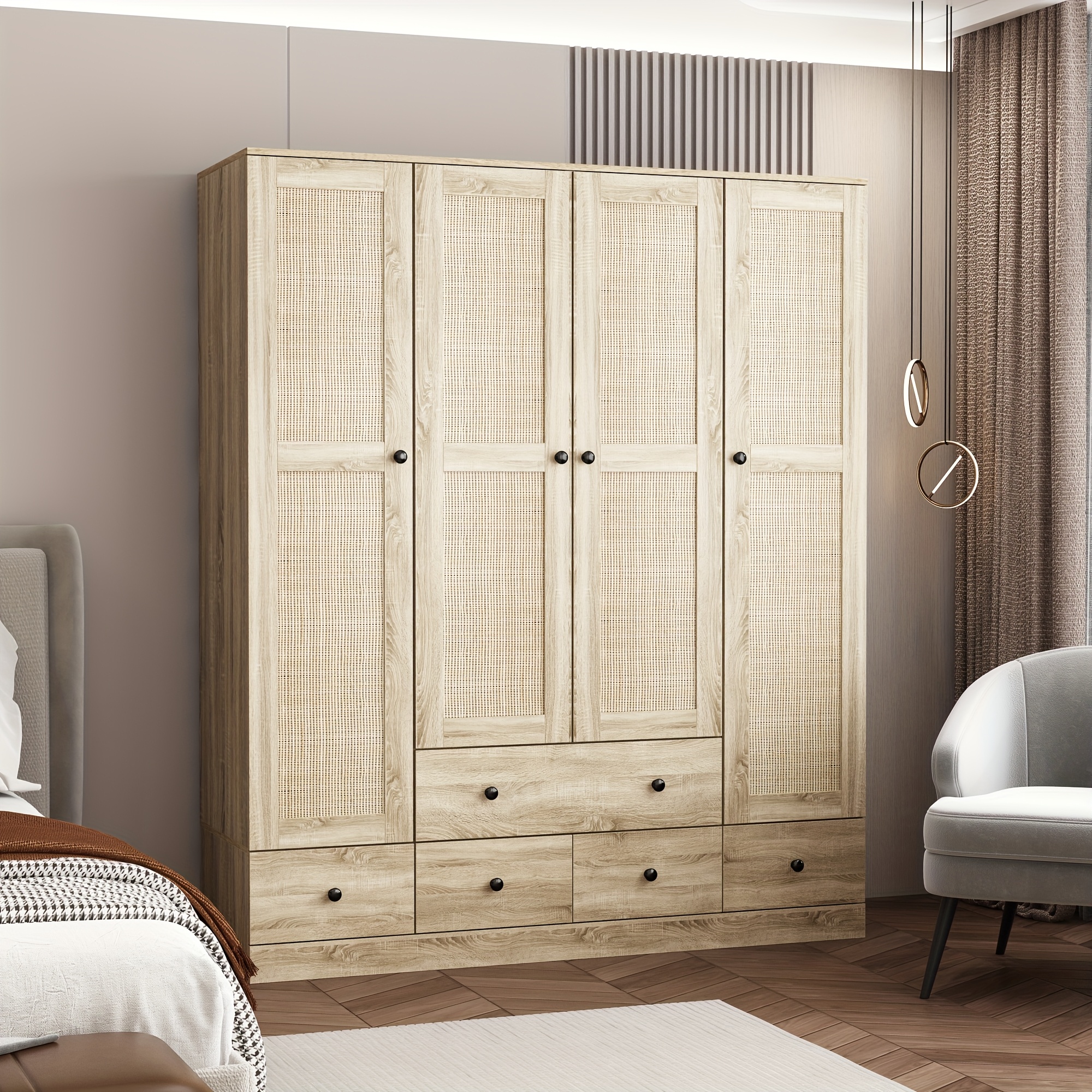 Organisateur Suspendu Porte Chambre Enfant - 5 Compartiments Papillon, Rangement Jouets Couches Vêtements