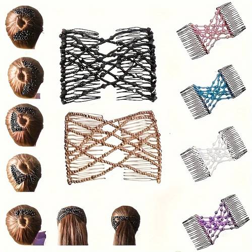. magischer haarkamm vintage perle dehnbarer kamm kristall stretch perlen dekor haar zusätze haarschmuck haarstyling dekoration