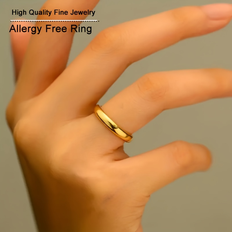 Elegant Stainless Steel Ring for Women - Waterproof, Fade-Resistant, Stackable Design - Perfect for Engagement & Wedding Gifts, All-Season Wear