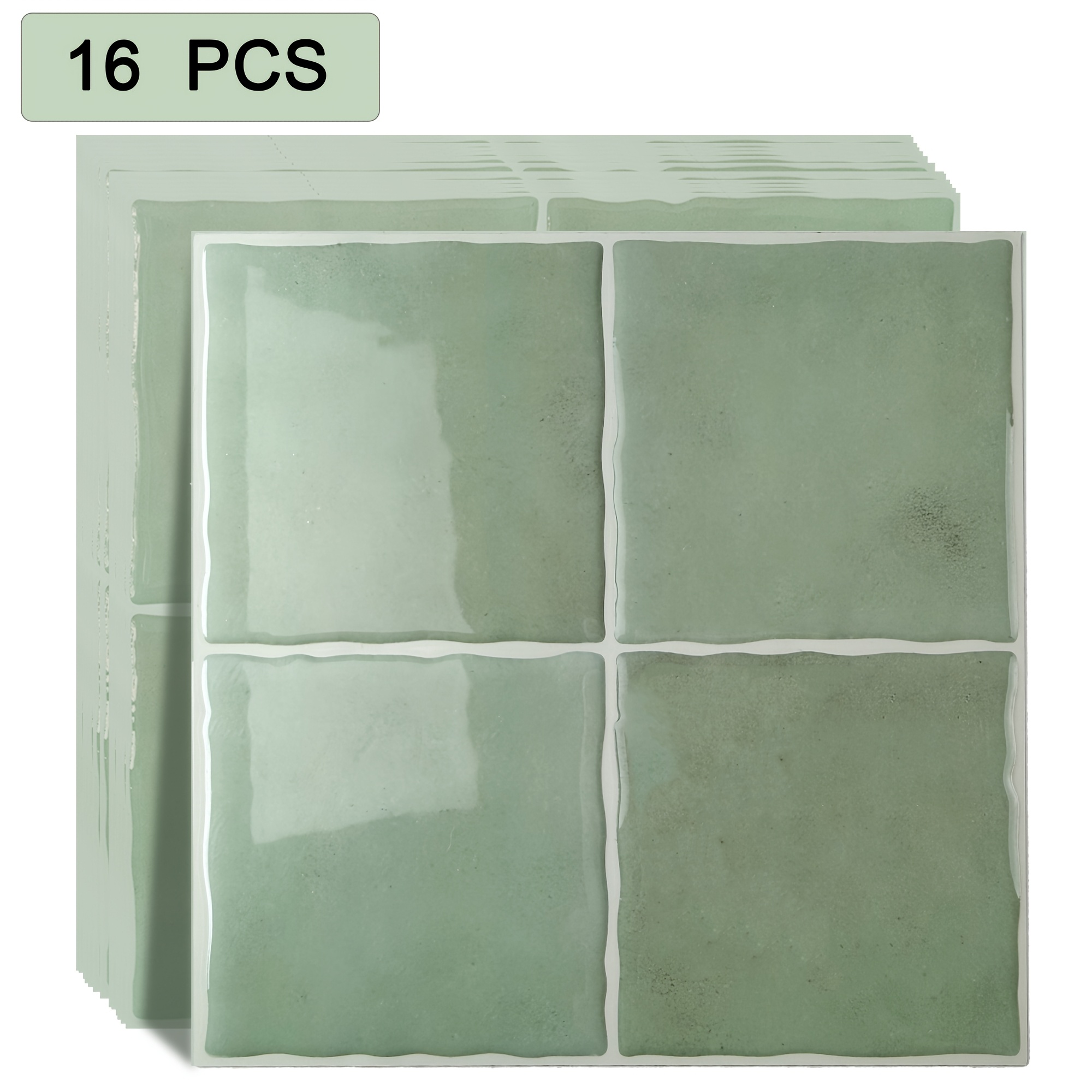 Image of 8/16pcs 3d Self-adhesive Wall Tile Stickers, 15.25 X 15.25cm, Checkered Pattern , Removable Wall Decals For Kitchen Backsplash, Bedroom And Living Room Home Wall Renovation And Decoration Sticker Set