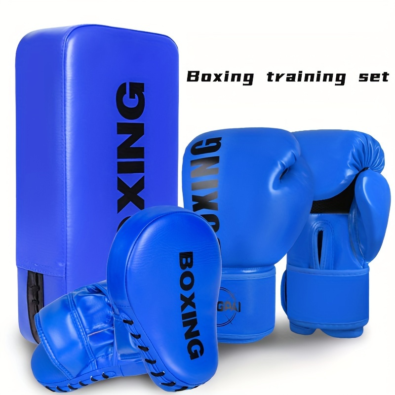 GINGPAI Complete Boxing Training Set with Curved Punching Pad & Taekwondo Foot Target - Durable PU Material, Includes Gloves & Focus Mitts for Adults, Students, and Teens - Perfect for Boxing, Taekwondo, Karate, Muay Thai, and MMA, Boxing Gloves