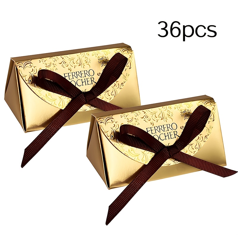 TEMU Regalo para Ella/Él 15pcs/36pcs de Cartón Vacía de Dos Piezas y Pequeña Capacidad Diseño de Dorado de Regalo de Boda Sorpresa para de para