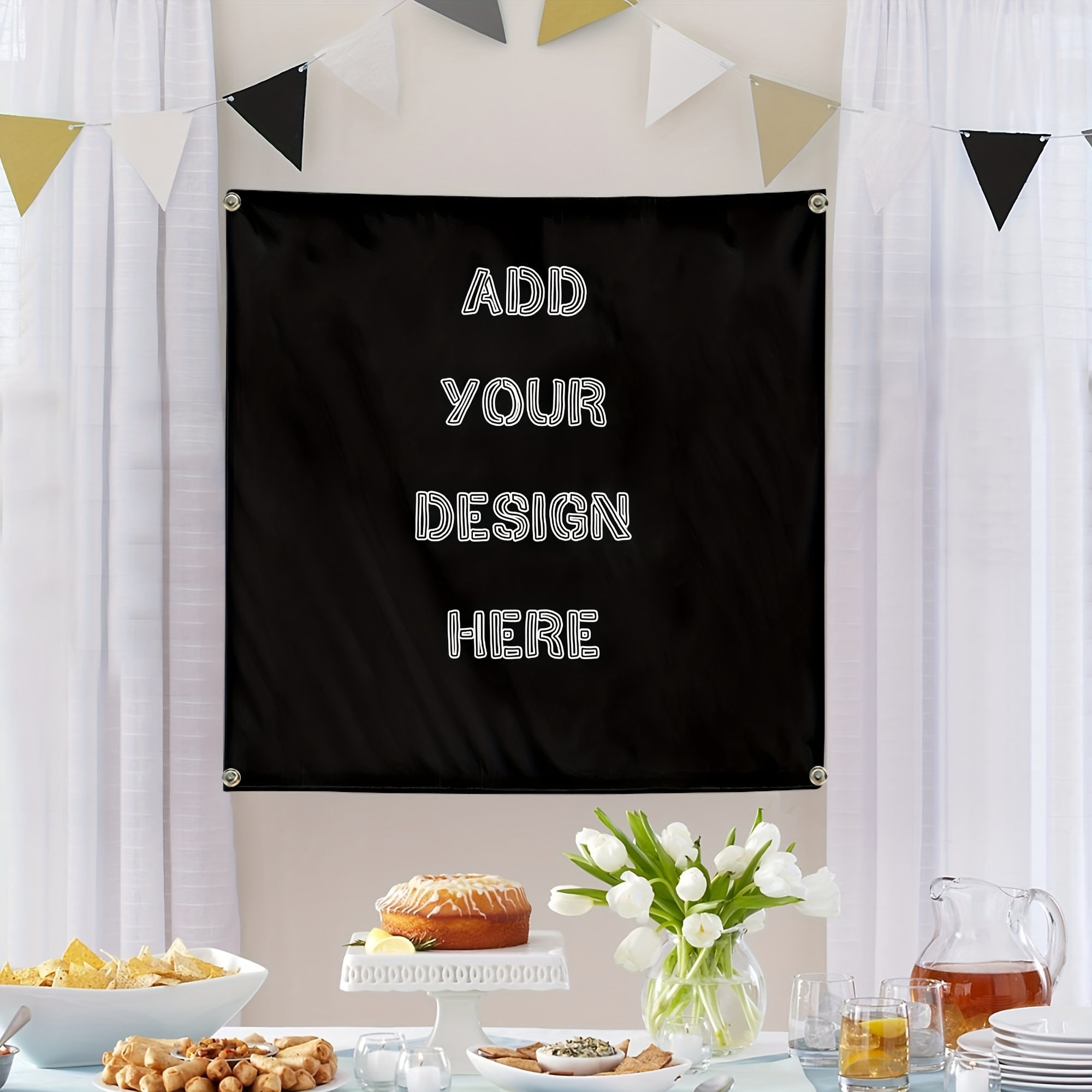 

Custom Square Banners, Customized Personalized Banners For Indoor And Outdoor Use, Suitable For Business , Family Weddings, School Offices And Other