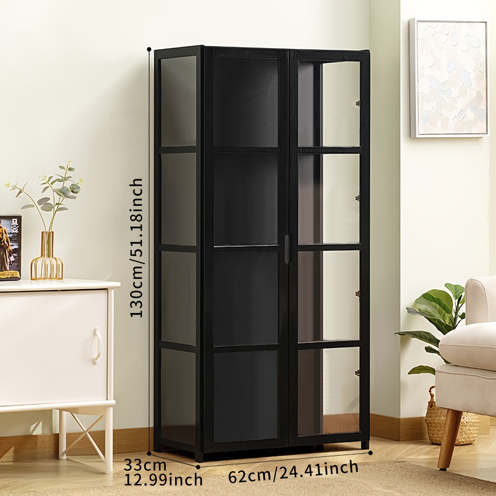 Image of 1pc Retro Freestanding Figurine Display Case Compatible For & Collector' Collections - / Wood Acrylic Miniature Collection Cabinet With Assembly, Compact -standing (<27”h) For Dolls, Action Figures
