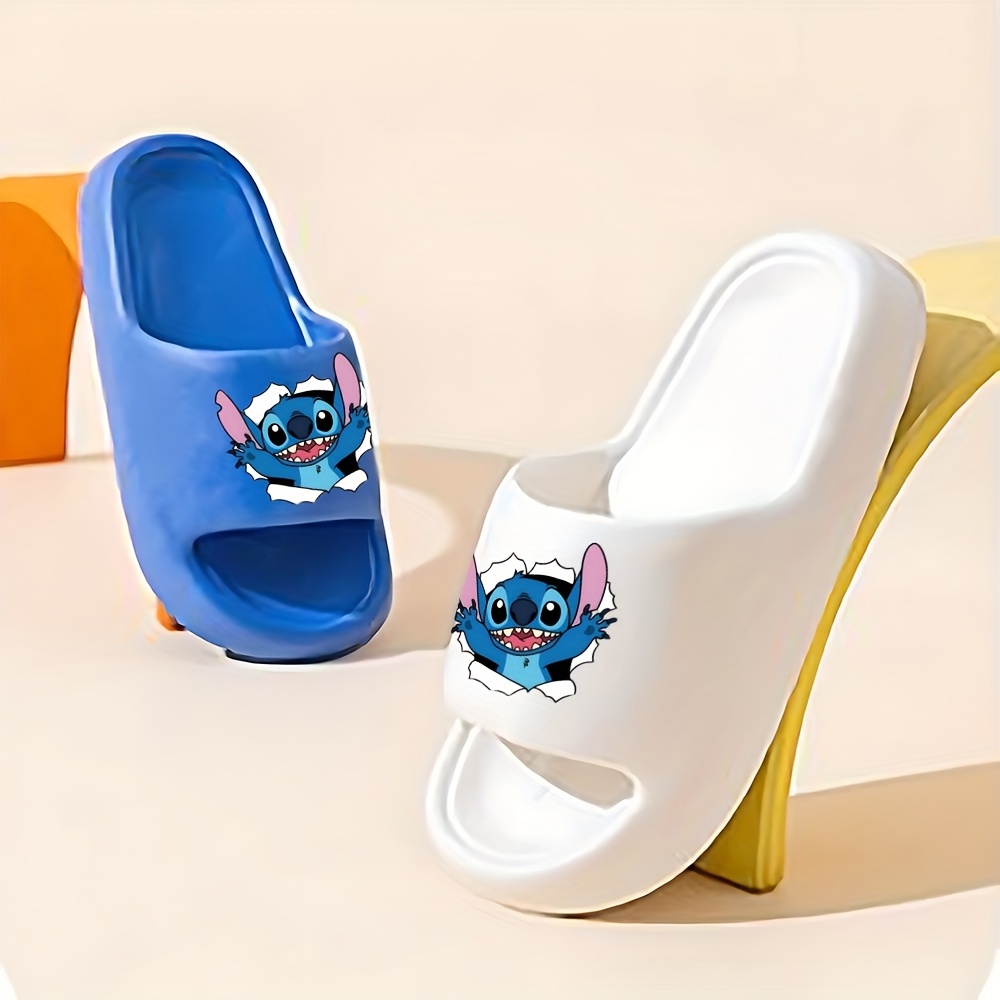 Disney Stitch EVA Slippers for Kids - Comfortable, Thick Sole, Cartoon Design, Perfect for Beach & Bathroom Play, Four Seasons Wear, Slip-On Style, Beach Slippers | Playful Design | EVA Material, Beach Accessories