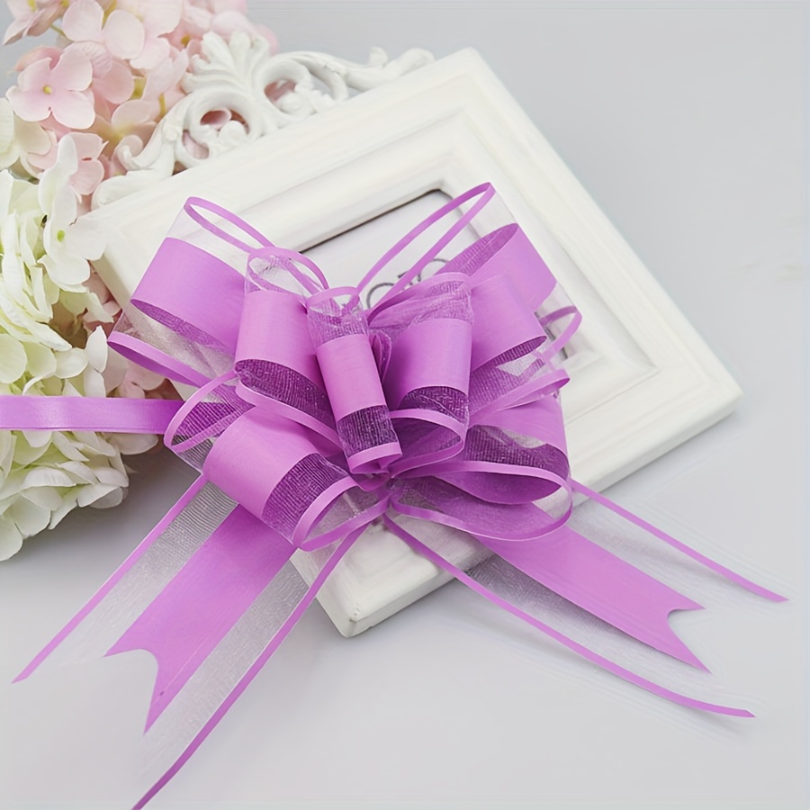 12 Fiocchi Decorativi Per Regali In Plastica, Colori Oro, Rosa, Rosso Vino E Bianco Latte, Con Pizzo, Facili Da Tirare, Per Matrimoni E Feste - 2