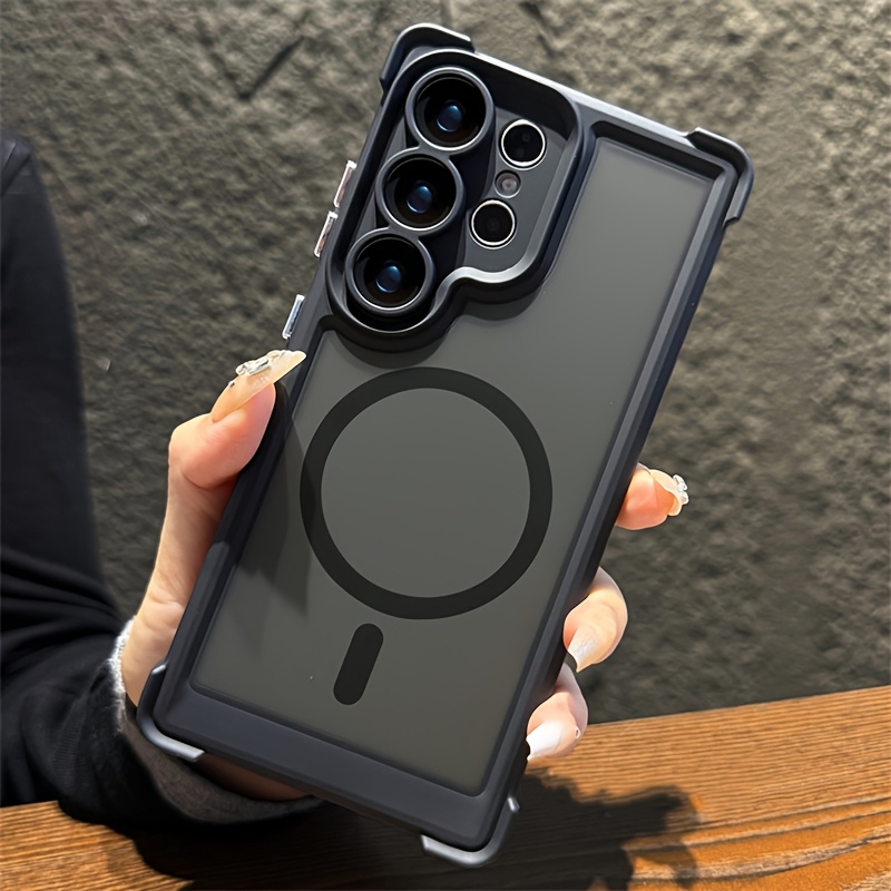 TEMU Phone Case - Luxurious Shockproof Armor Magnetic Wireless Charging Matte Case, Suitable For Galaxy S26ultra S25ultra S24ultra S26plus S25 S24