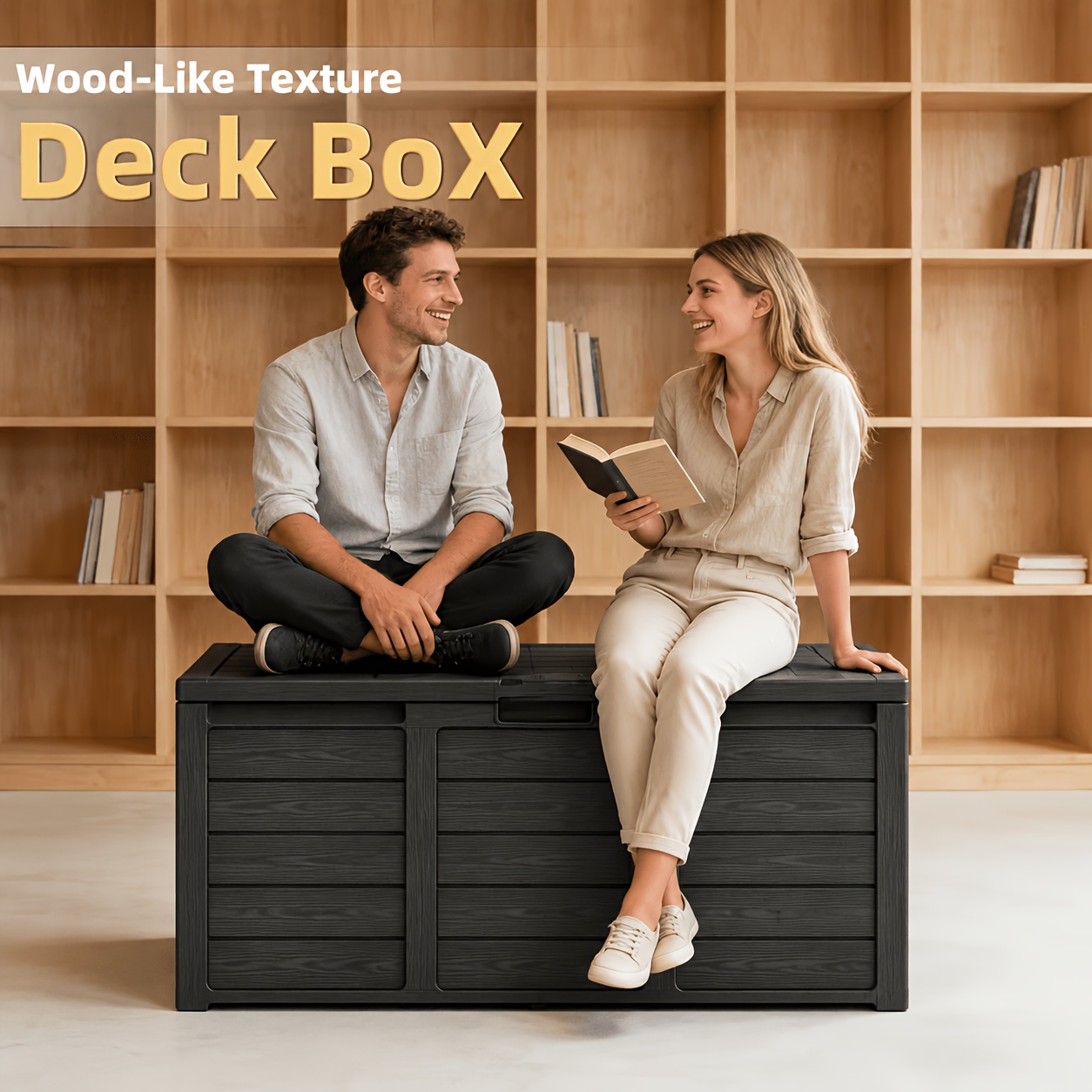 TEMU 75 Gallon Storage Bench Deck Box, Used As Bench Or Table, Suitable For Park Garden, Outdoor Storage,, Halloween, Christmas