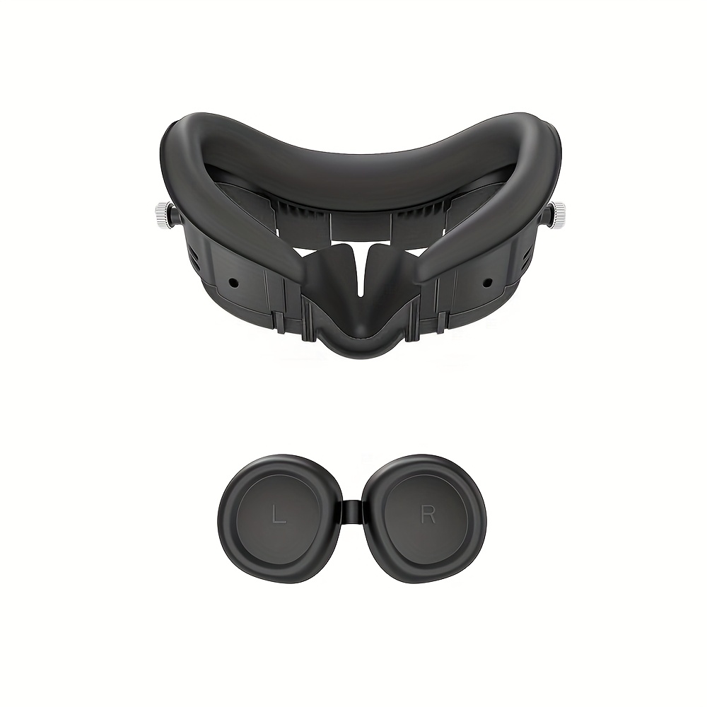 2pcs Upgraded Model Blackout Pu Sponge Vr Glasses Mask For Quest 3, Adjustable Facial Replacement Mask Bracket Lens Dust Cover Combination, Bracket With 3 Height Settings