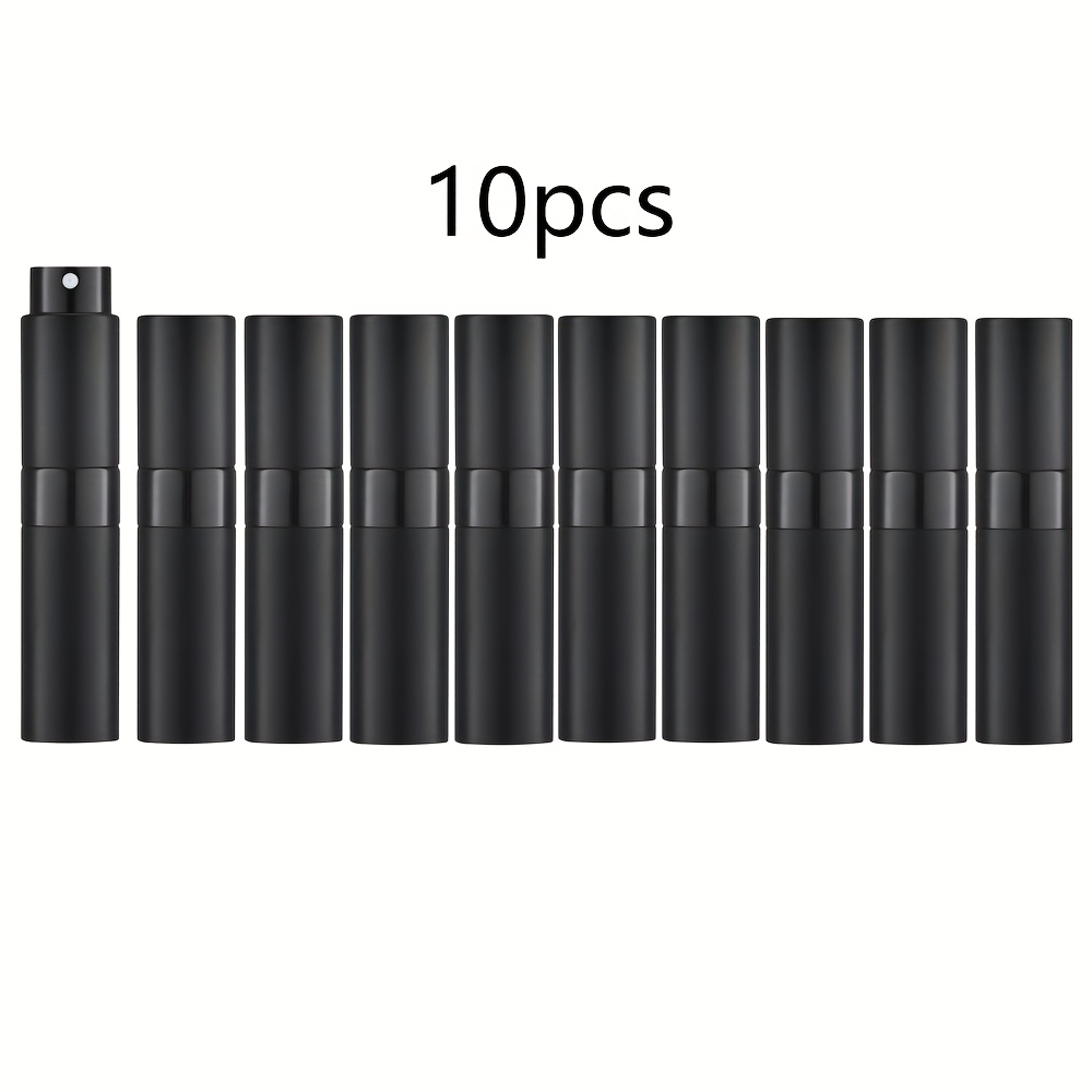Image of Set Of 10 Empty Perfume Spray Bottles For Travel, Designed For Cologne Dispensing, Portable And Refillable Atomizers In Black