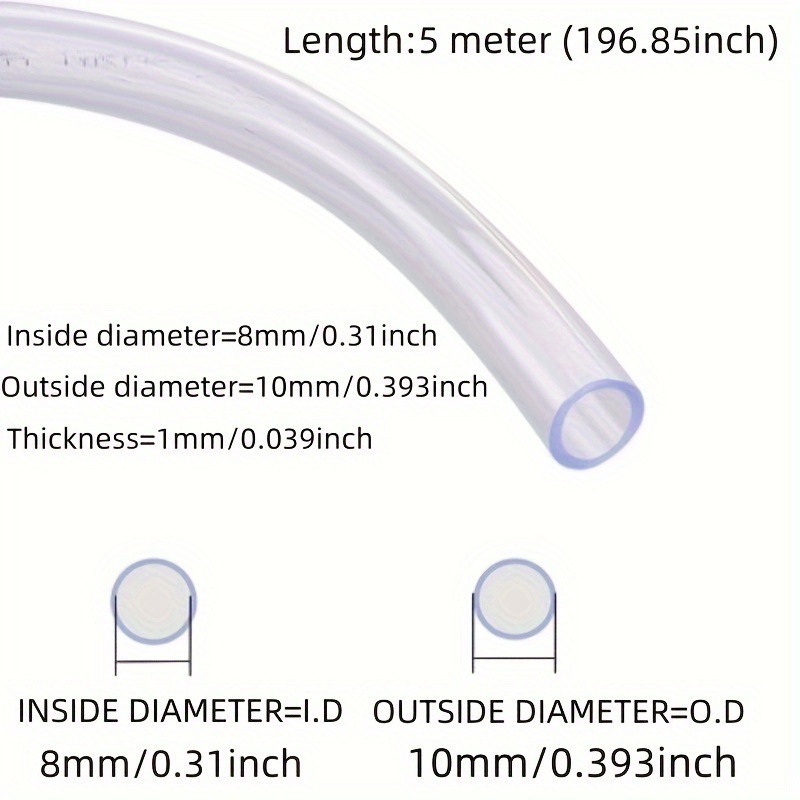 5-meter High Elastic Soft Pvc Hose, Lightweight Plastic Tube Suitable For Small Water Pumps, , Aquariums, Gardens, And More