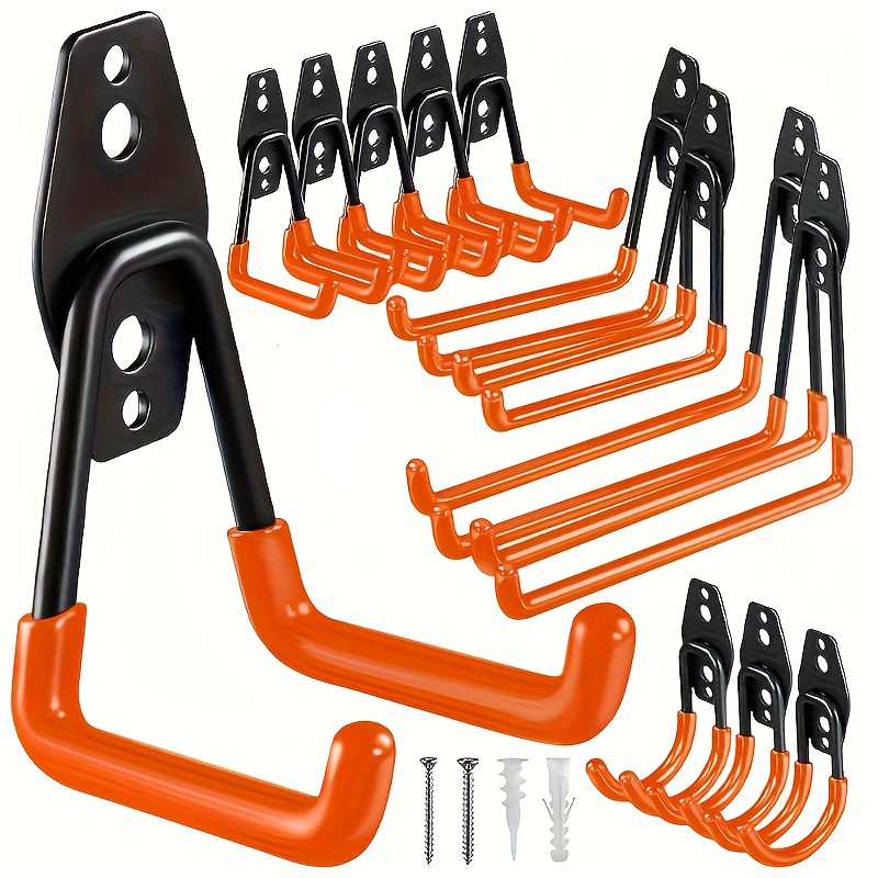 

2/6/12pack Heavy Duty Garage Hooks, Utility Steel Garage Storage Hooks, Wall Mount Garage Hanger&organizer For Organizing Power Tools, Ladders, Bulk Items, Bikes, Ropes And More Equipment