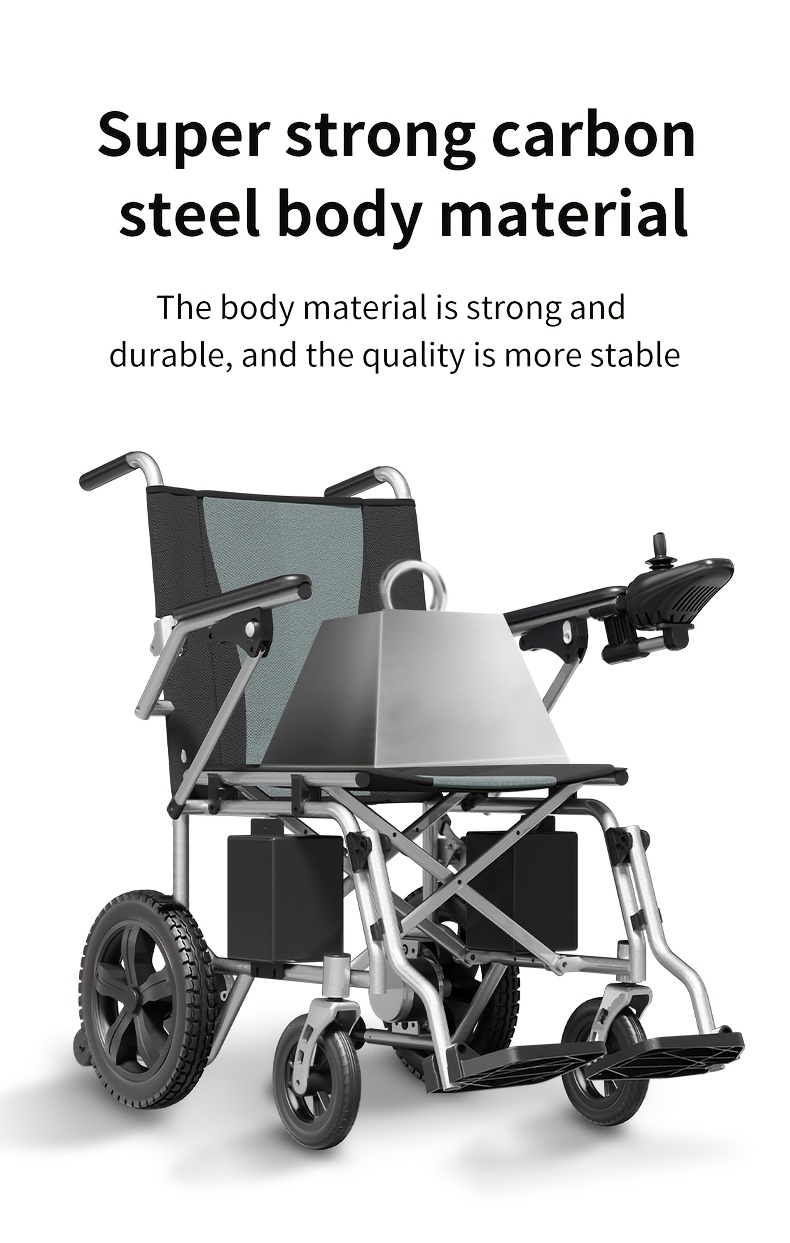 adult electric wheelchair with intelligent control electromagnetic braking system small turning   small folding   is suitable for the travel of the elderly and the disabled and can bear a weight of 300   Product details 3