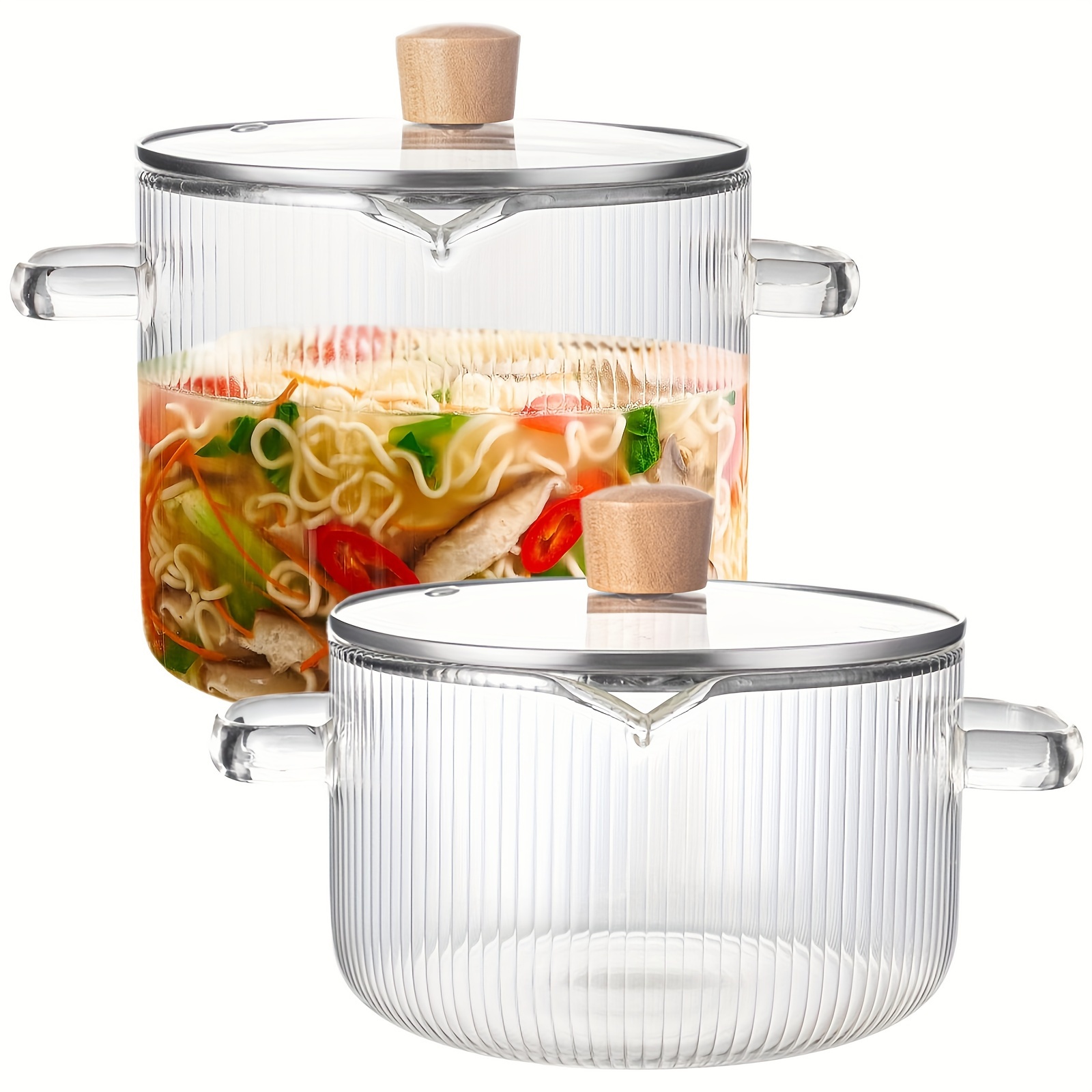 glass cooking pot with lid 2 3l 78oz 1 8l 60  resistant borosilicate glass cookware stovetop pot braiser pan simmer pot with   for soup milk   noodle