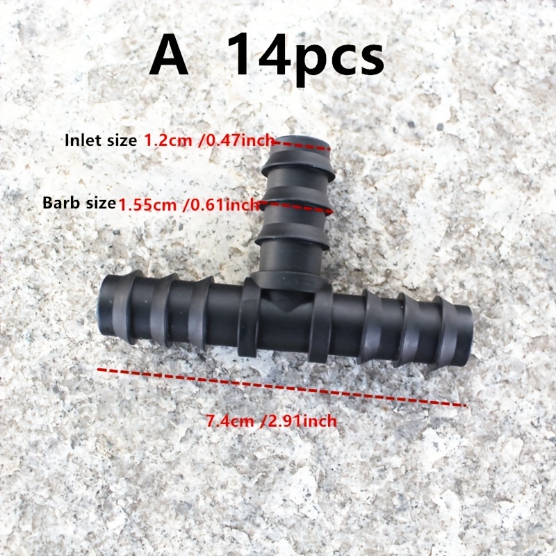 Image of 14pcs 16mm 20mm 25mm Barbed Tee Connector Watering 3-ways For Micro Drip Irrigation 1/2'' Pe Pipe Tubing Hose Micro Fitting Garden
