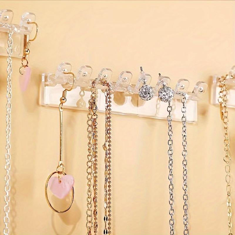 

3pcs Wall-mounted Transparent Jewelry Organizer - Storage For Necklaces, Earrings, , Hanging Jewelry Organizers