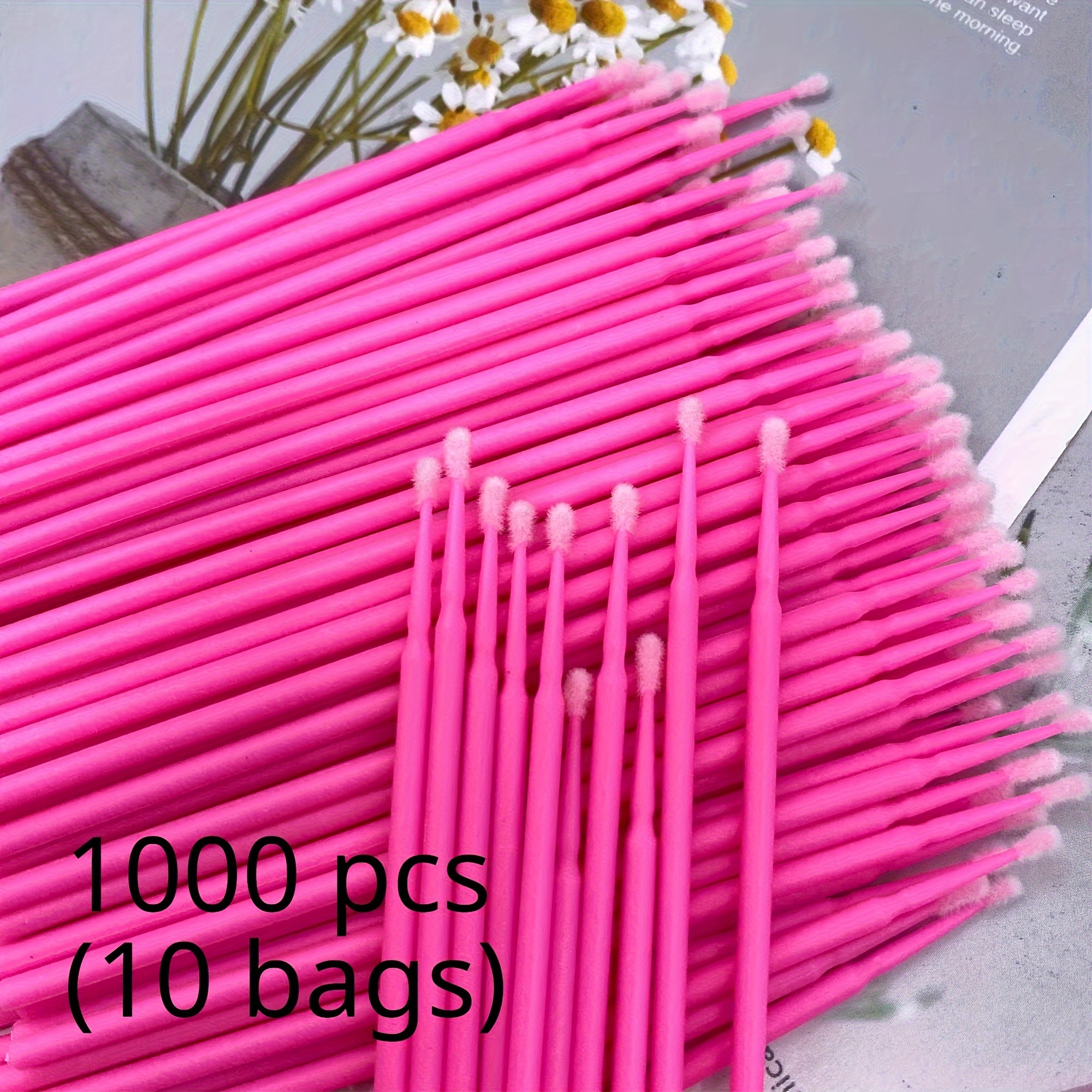 

1000pcs Hypoallergenic Micro Brush Set For Eyelash Extensions & Makeup Removal - No Battery Needed, Essential