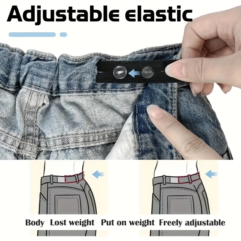 ZORVYN 6 Boutons Réglables Pour Ceinture - Réducteurs De Taille Sans Couture Pour Pantalons Larges - Clip Amovible En Alliage (3 Couleurs) - 6