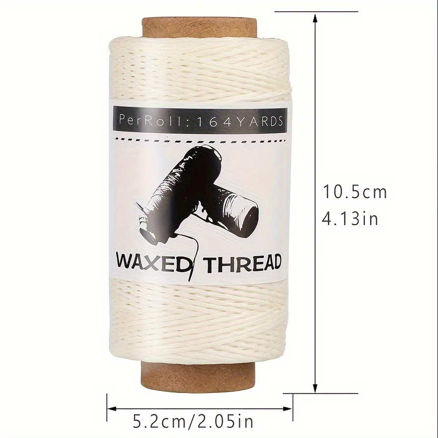E-shop Gewachstes Garn für Lederhandwerk - 164 Yards 150m Leder Nähgarn für Handsticken, Buchbinden, DIY Lederhandwerksprojekte - Mehrfarbige Optionen
