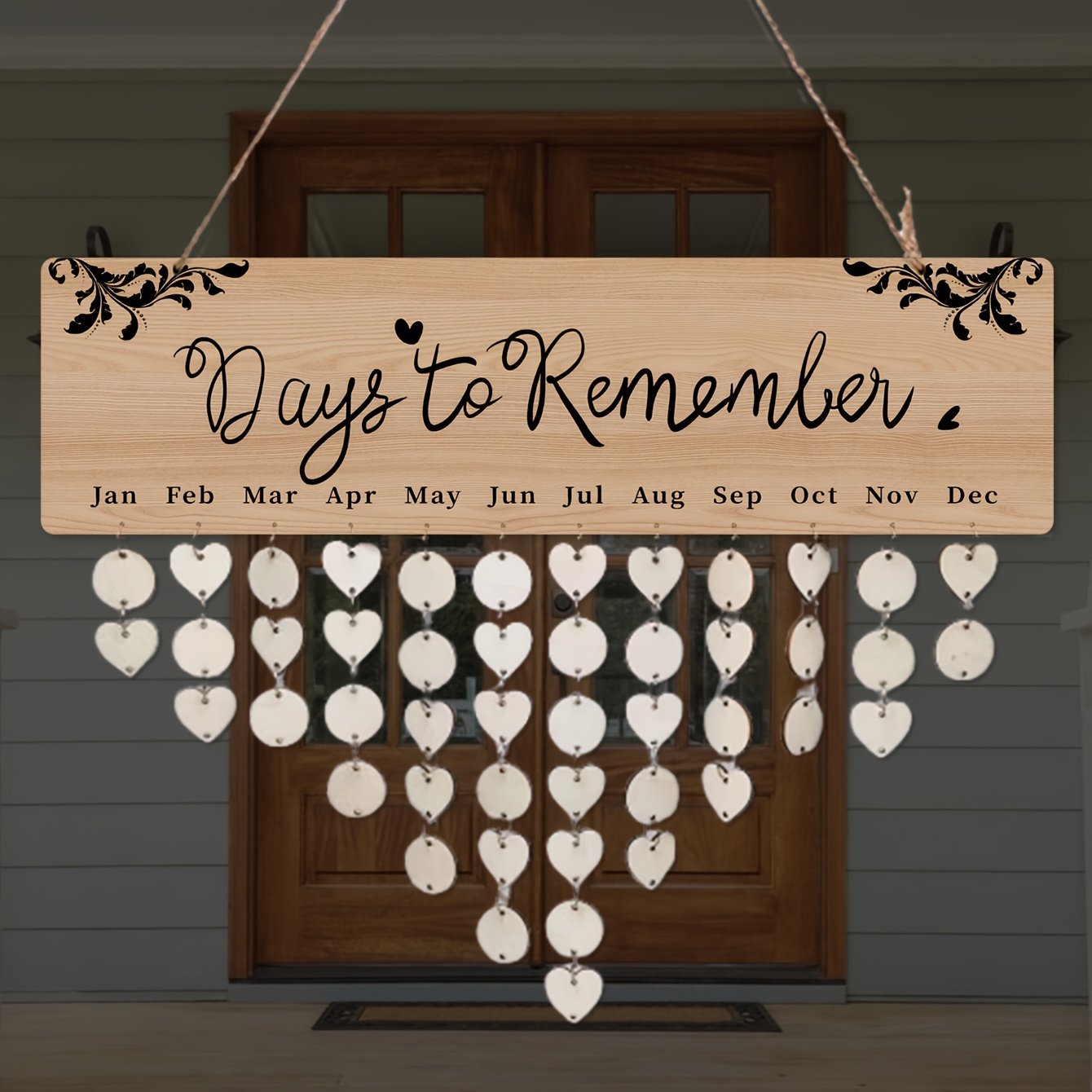 Image of 1pc/wooden Anniversary Hanging Sign Home Decoration Cross-border Hanging Sign