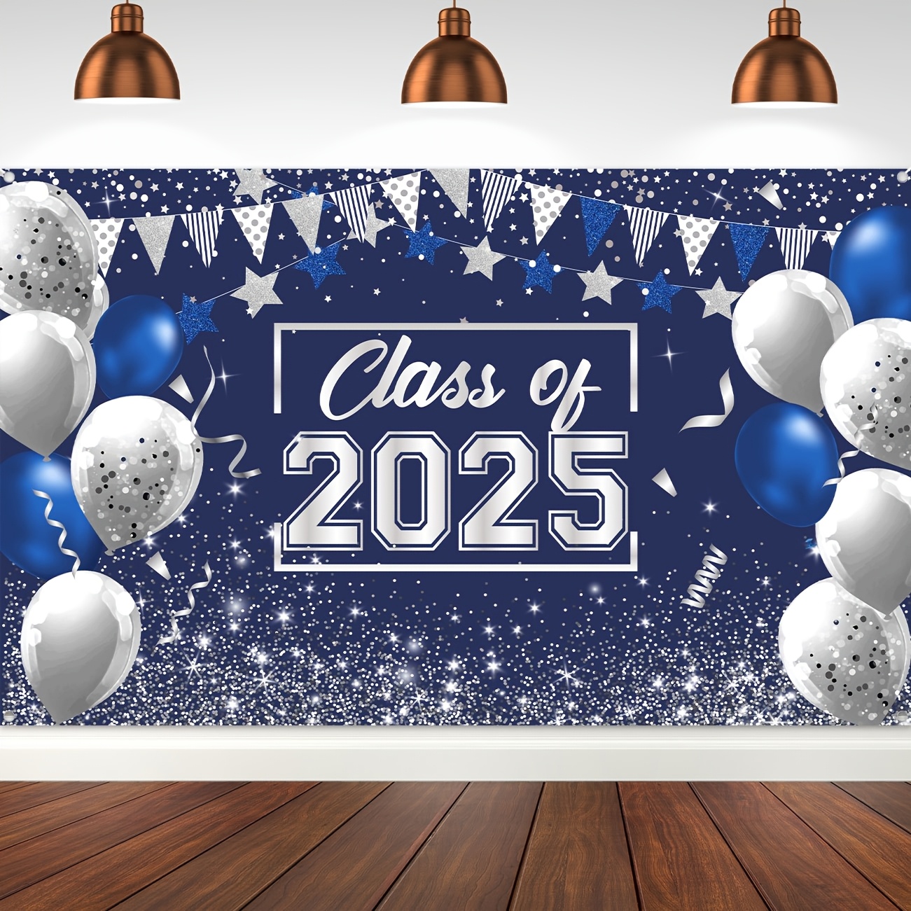 

1pc Graduation Banner - Navy Blue Vinyl Backdrop For Grad Party Supplies, Grad Indoor/outdoor Decor, Graduation Season Celebration Accessory