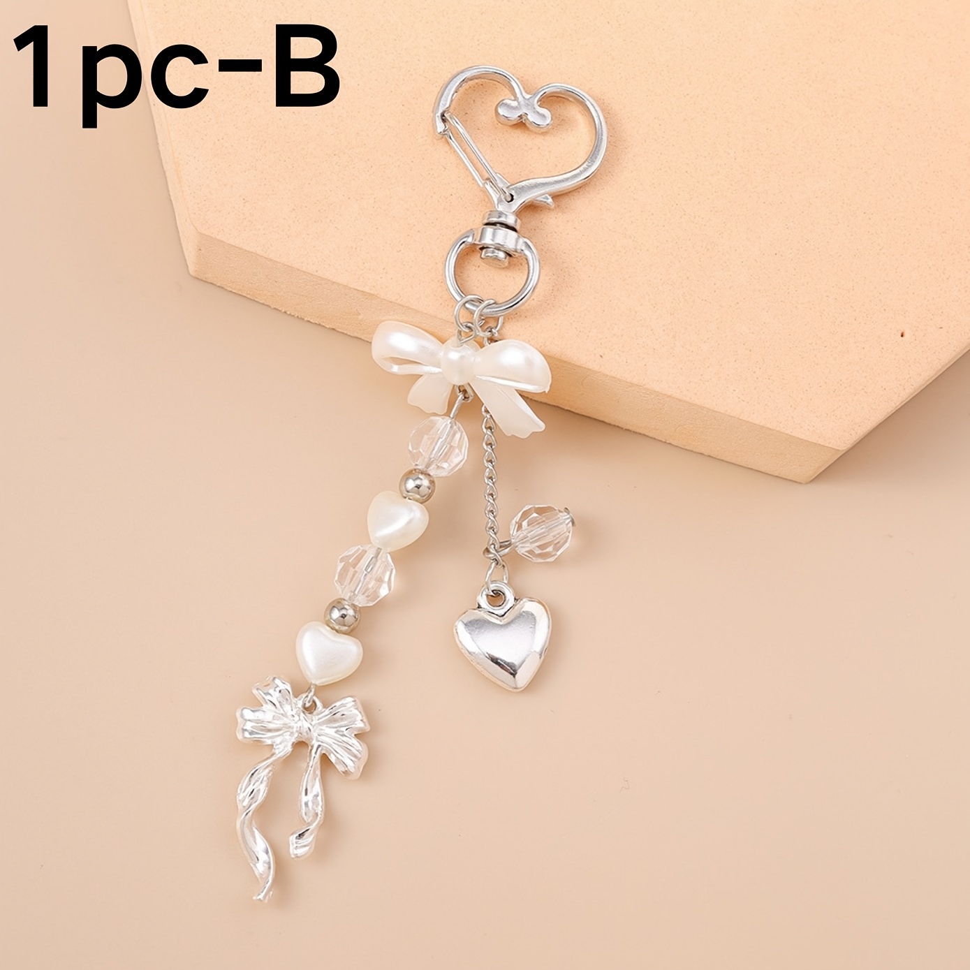 TEMU Cute Valentine's Day Heart Keychain For - Chic Instagram Style Flower Charm With Lobster Clasp, Golden-tone Accessory, Romantic Gift For