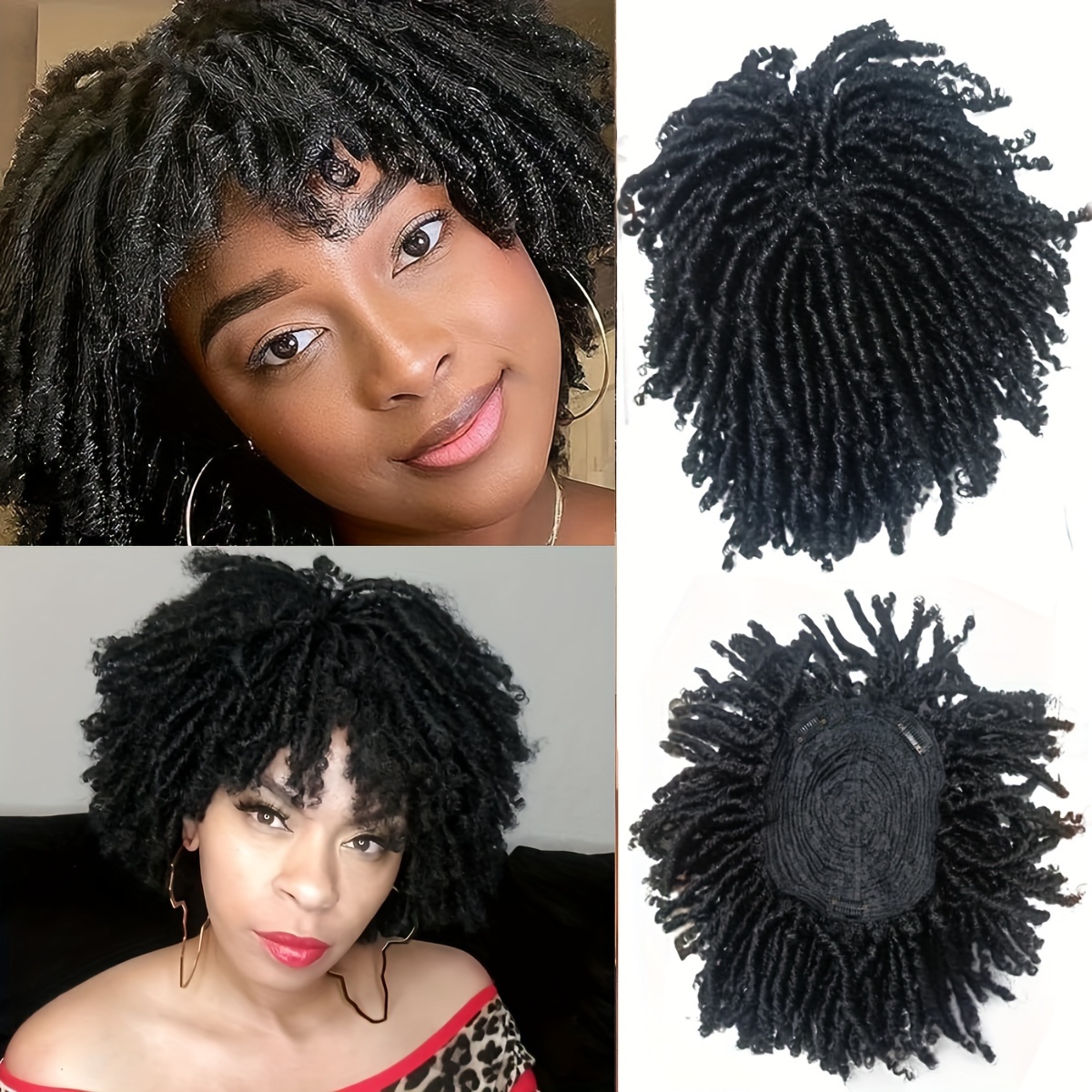 Dreadlock Hair Topper Clips In Synthetic Locs Braided Half Temu