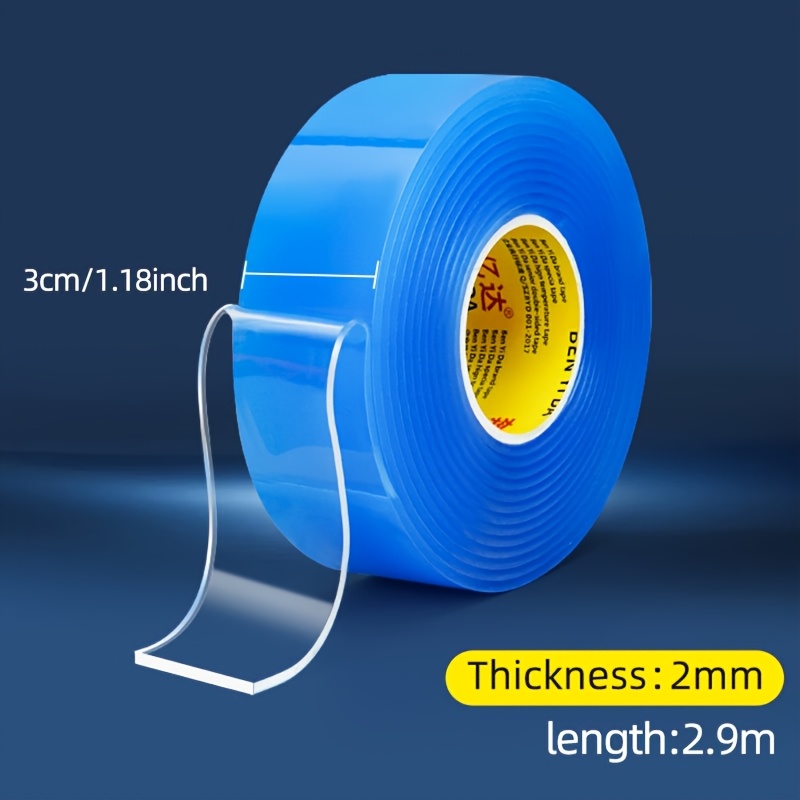 E-shop 2-Rollen Nano-Doppelseitiges Klebeband – Hochleistungs-Kraftkleber, Rückstandsfrei, Wasserdicht Transparent für Bilder, Poster, Schilder,