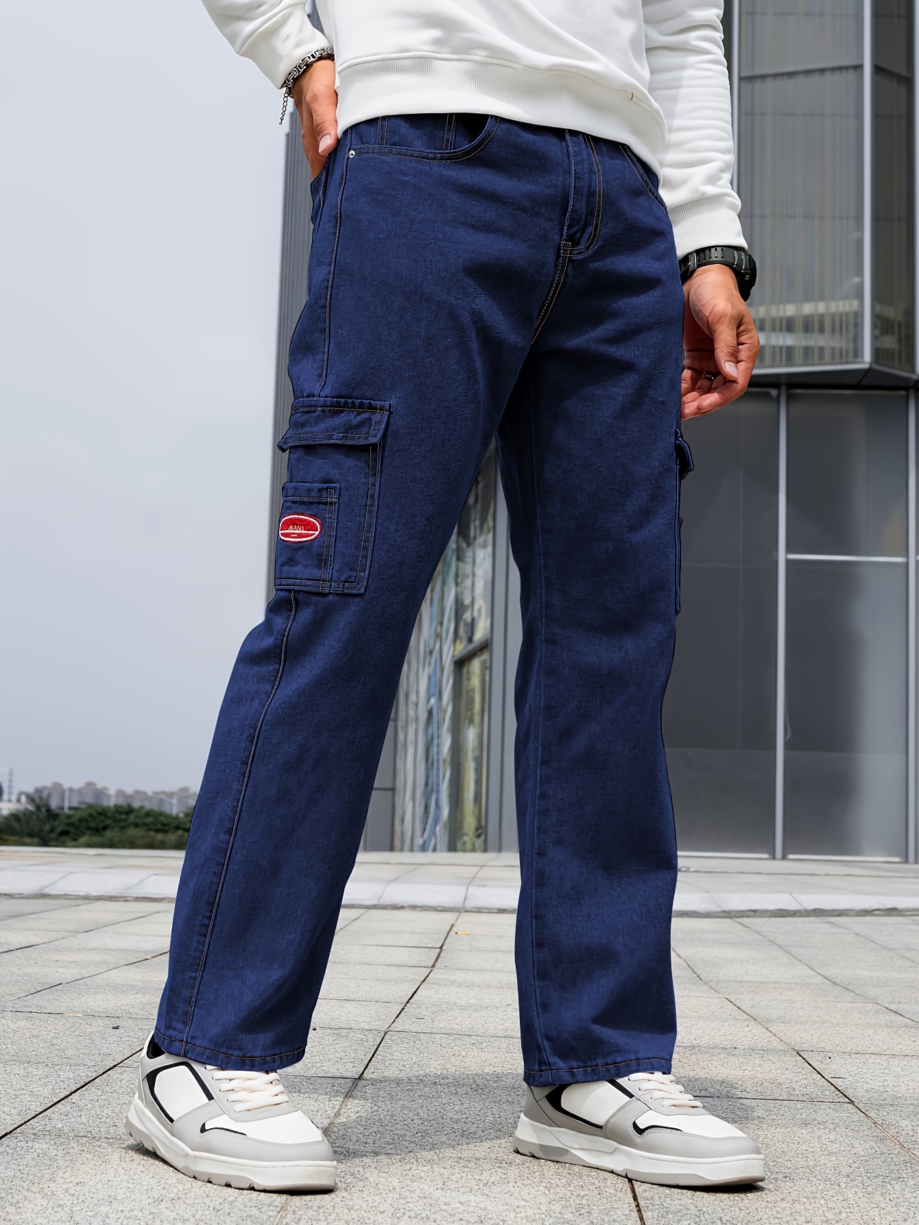 Multi Pocket Jeans Loose Temu Fit - Men\'s Casual Denim Street Style