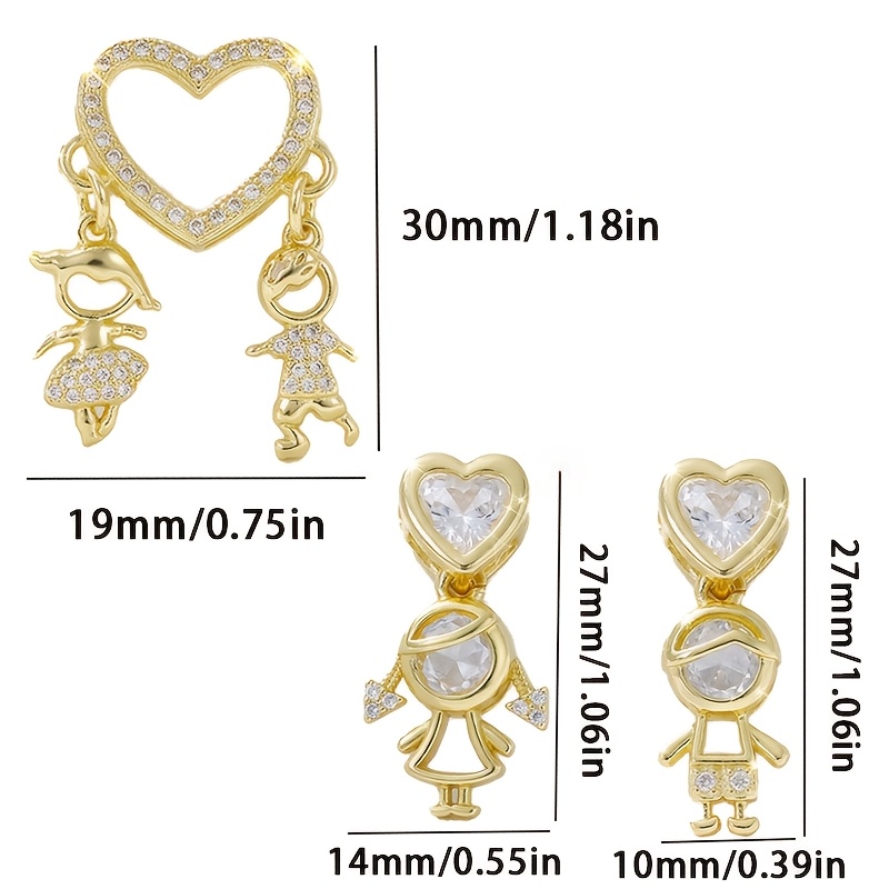Women's Copper Heart Pendant with 18K Gold Plating & Zircon
