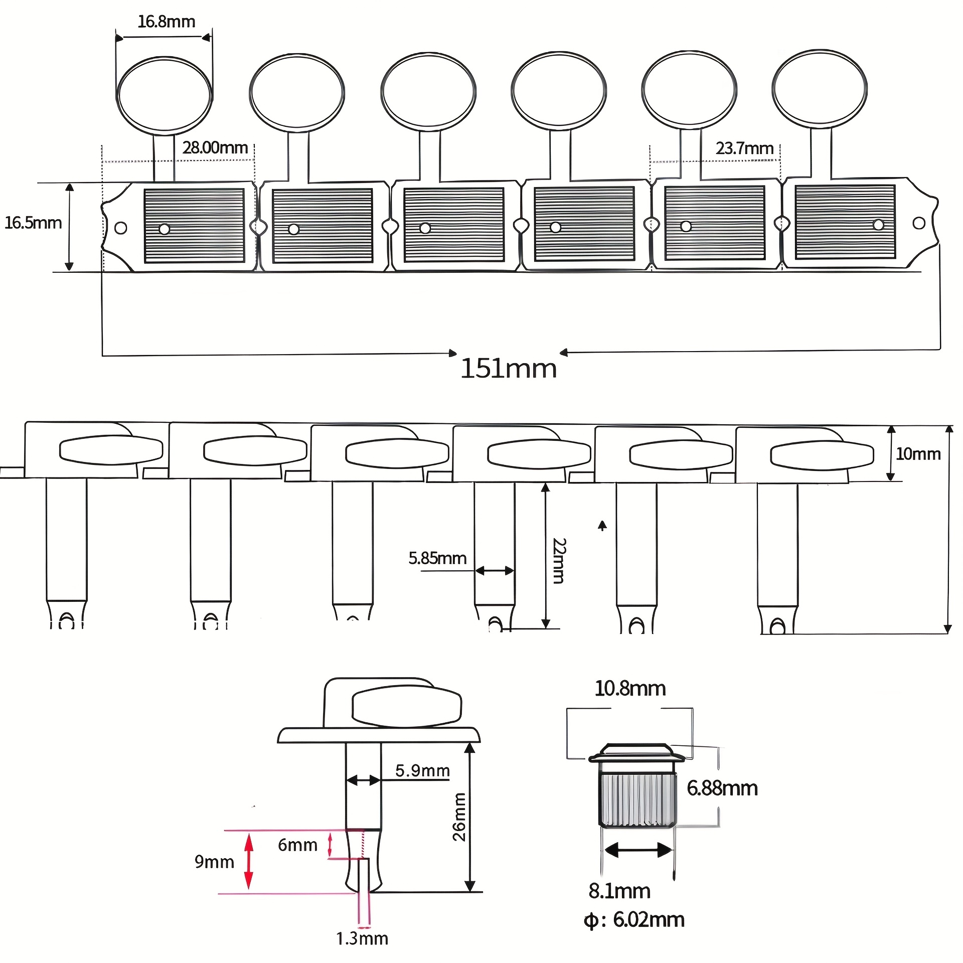 6pcs Golden Vintage Right Hand Electric Guitar Tuning Pegs- High Quality Metal Head Tuners, Ergonomic Design, Durable Structure, Smooth Tuning, Enhanced Stability and Aesthetics, Classic Tuner Design, Precision Craftsmanship, Golden Guitar Tuners, Guitar Tuning Keys, Guitar Tuning Pegs Quick, Acoustic Guitar Tuners, Guitar Parts, Instrument Repair, String Instrument Parts, Vintage Style, Elegant Tuners, Sturdy Construction, Highquality Tuners, Replacement Tuners, Guitar Technicians